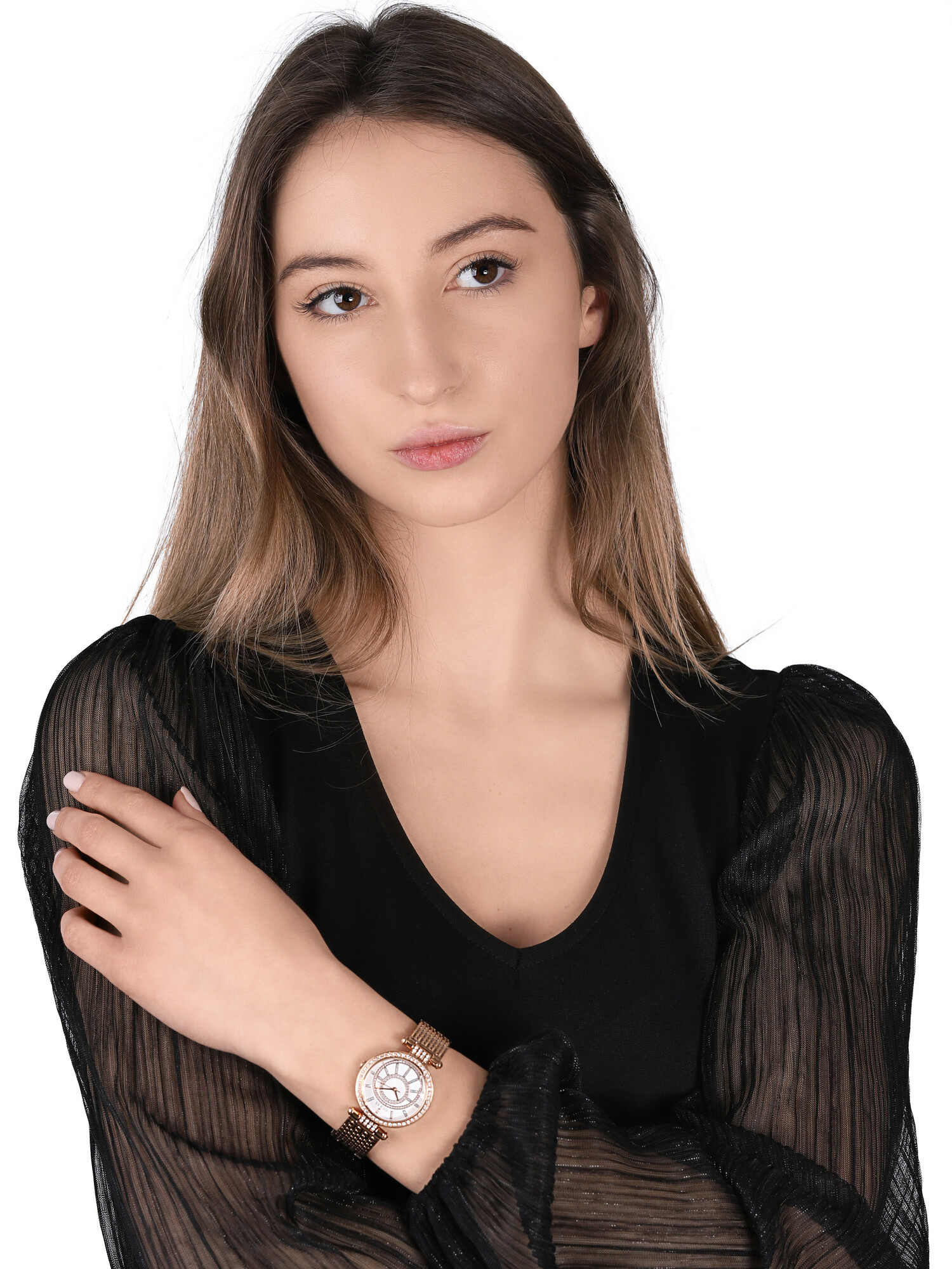 Guess W1008L3 zegarek różowe złoto klasyczny Bransoleta bransoleta - miniatura 2