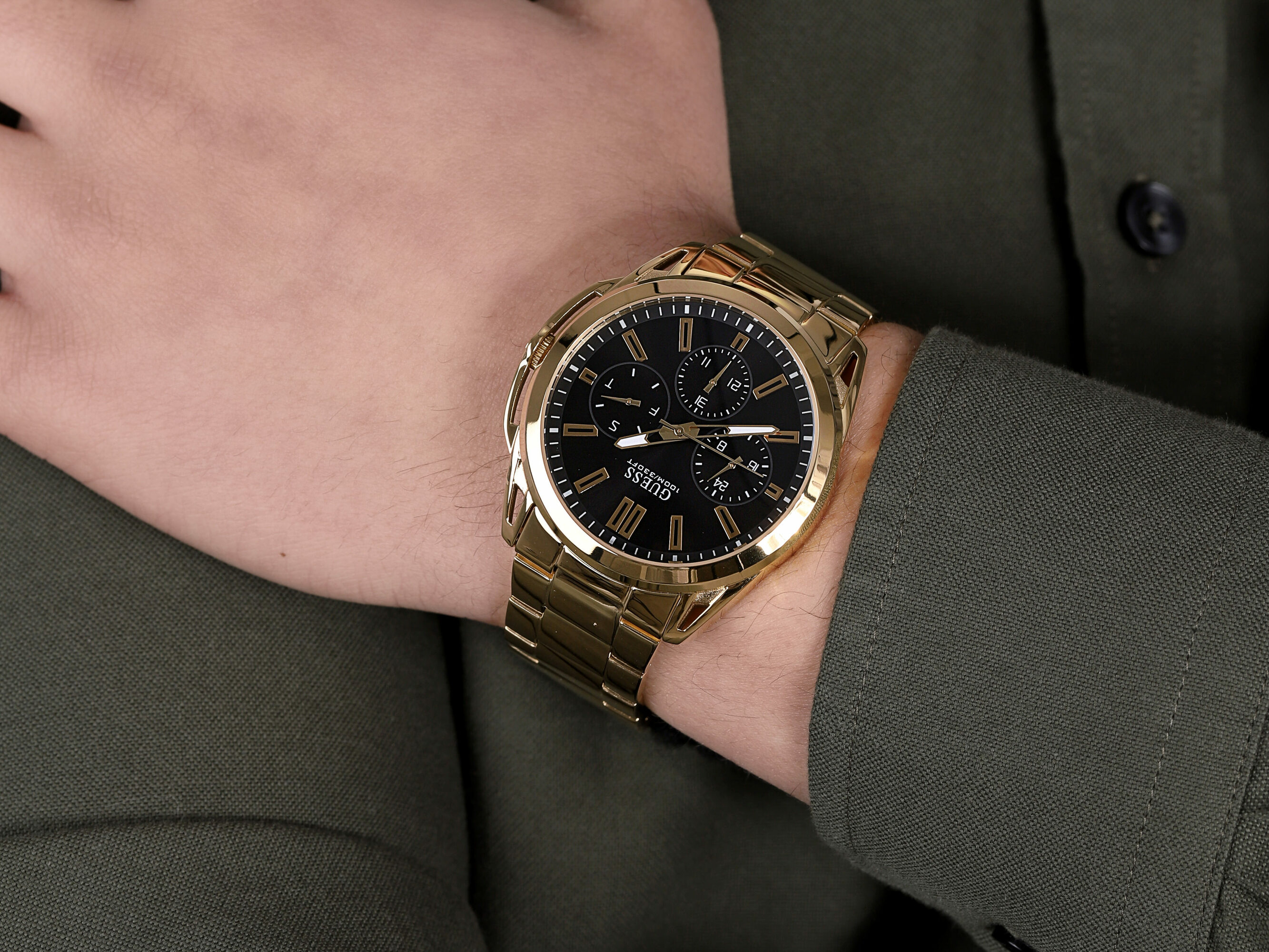 Guess W1176G3 zegarek złoty klasyczny Bransoleta bransoleta - miniatura 4