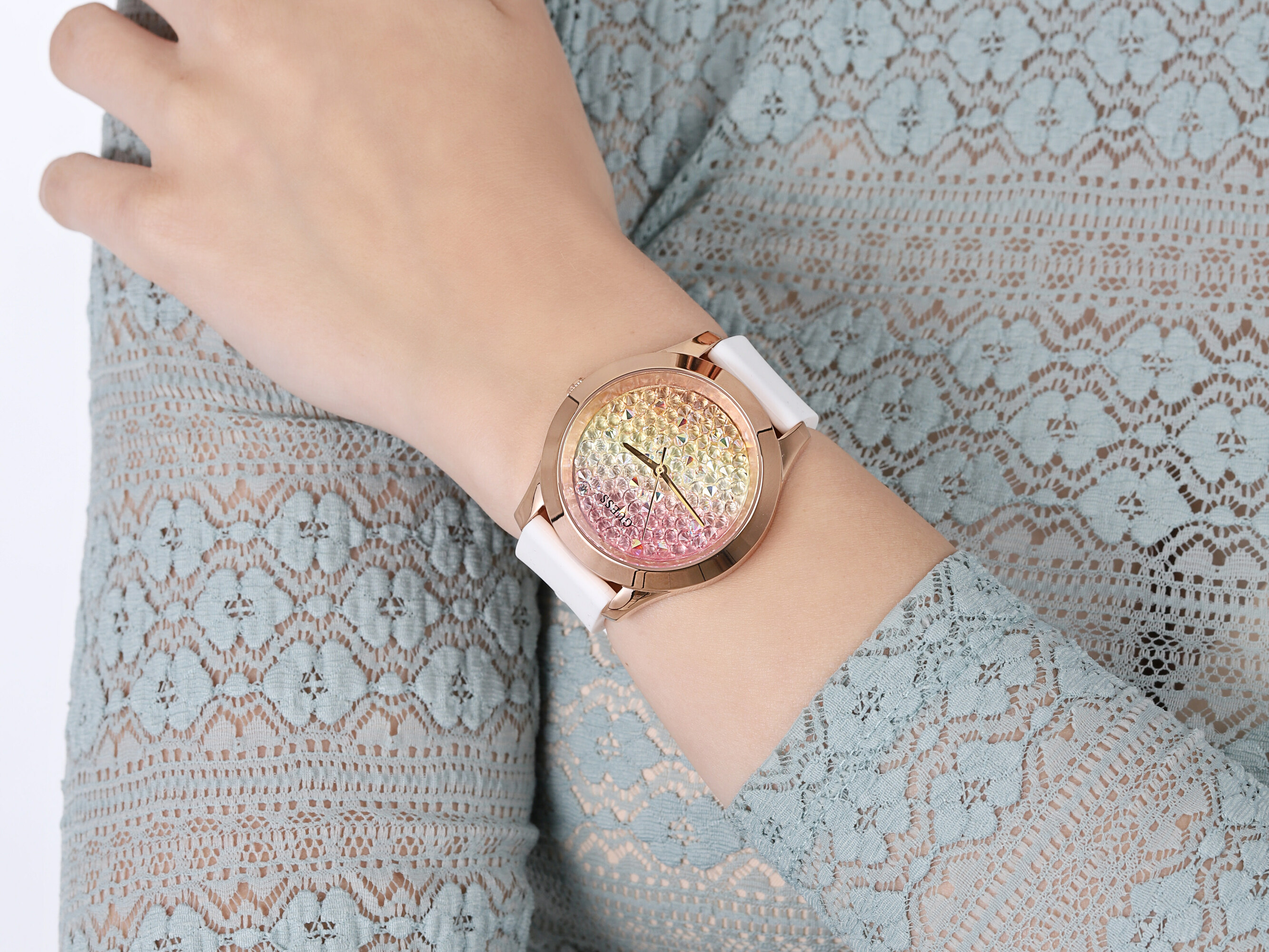 Guess W1223L3 Pasek fashion/modowy zegarek różowe złoto