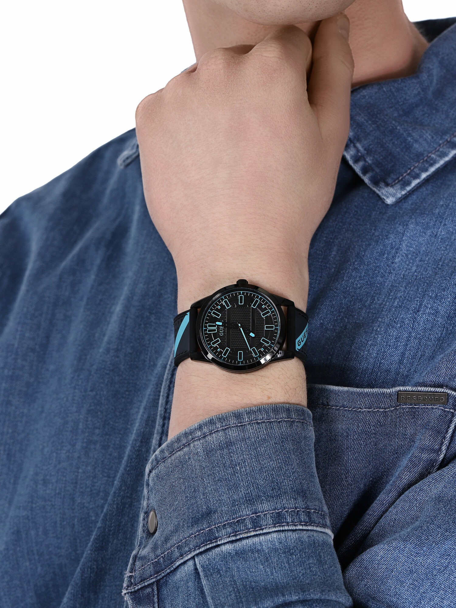 Guess W1300G3 zegarek czarny klasyczny Pasek pasek - miniatura 3