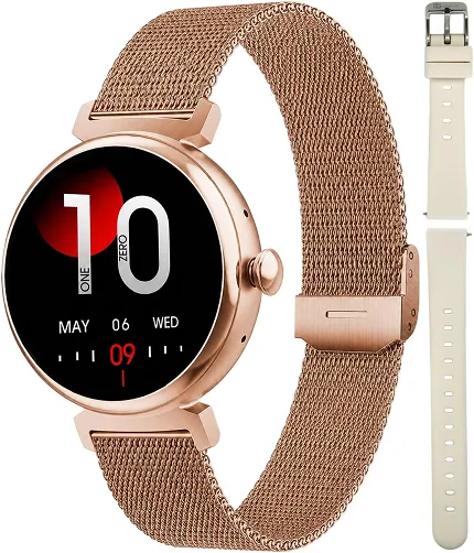 Hagen HB191101410 Smartwatch HB19 Różowe Złoto na Bransolecie + Pasek - zdjęcie 1