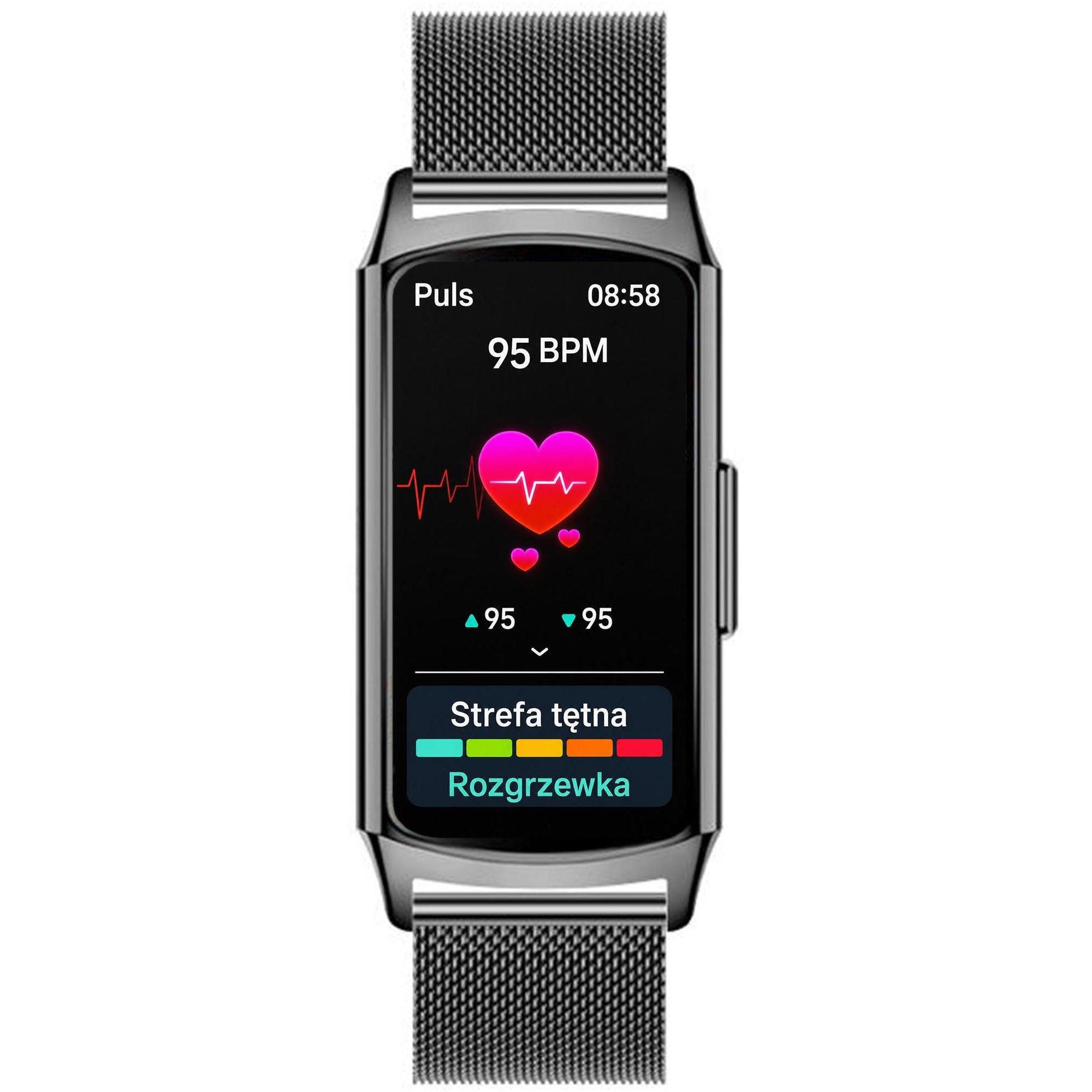 Hagen HB3514144 HB35 Czarna Bransoleta Smartwatch sportowy zegarek czarny - miniatura 10