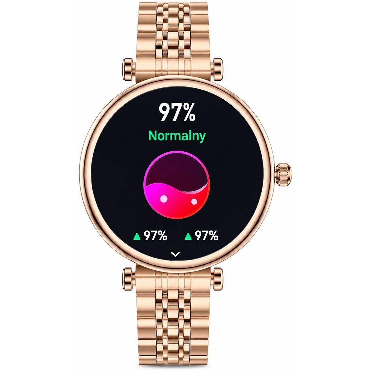 Hagen HB402105391210-SET Smartwatch HB40 Czarny zestaw Bransoleta zegarek damski klasyczny - miniatura 8