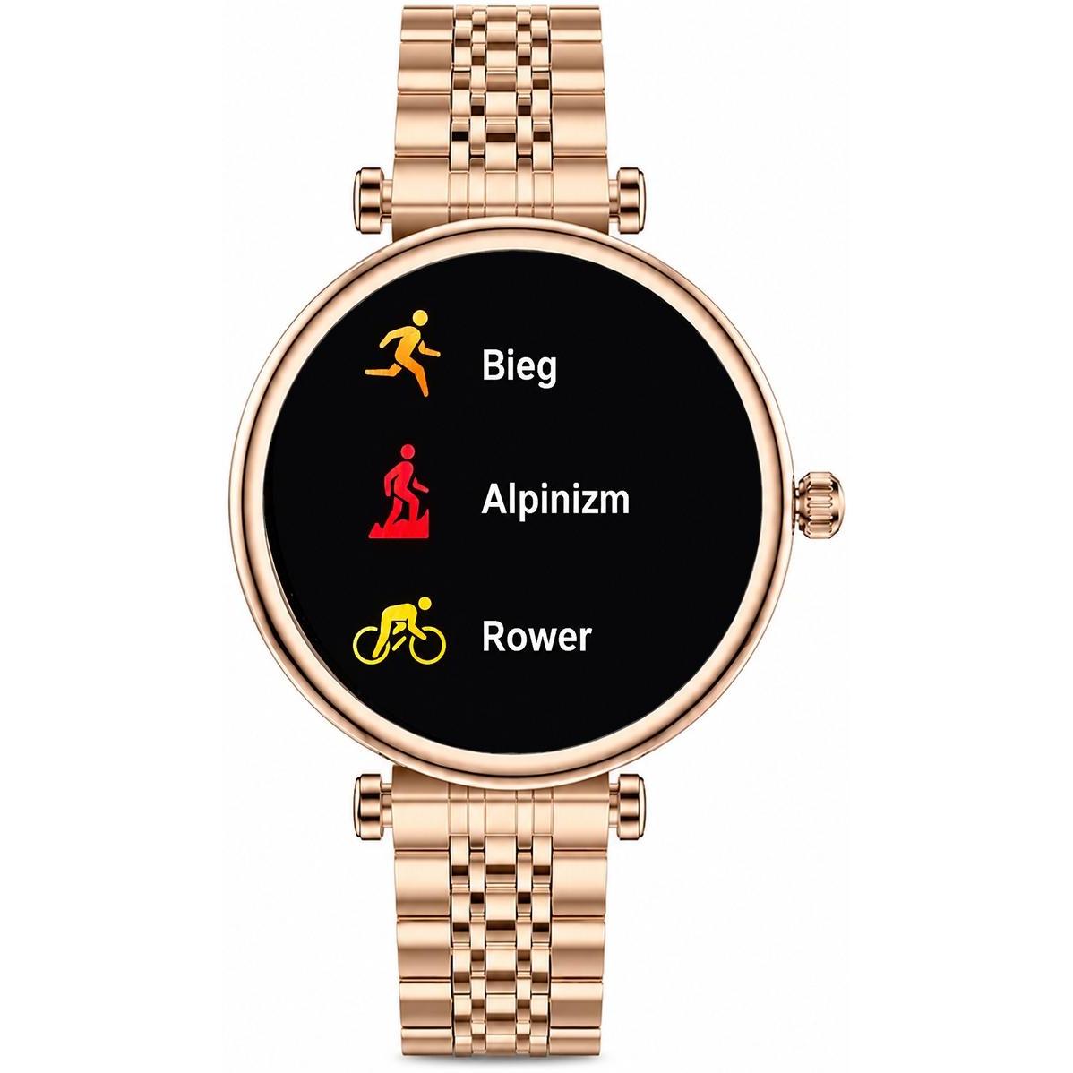 Hagen HB402105391210-SET zegarek różowe złoto klasyczny Smartwatch pasek - miniatura 5