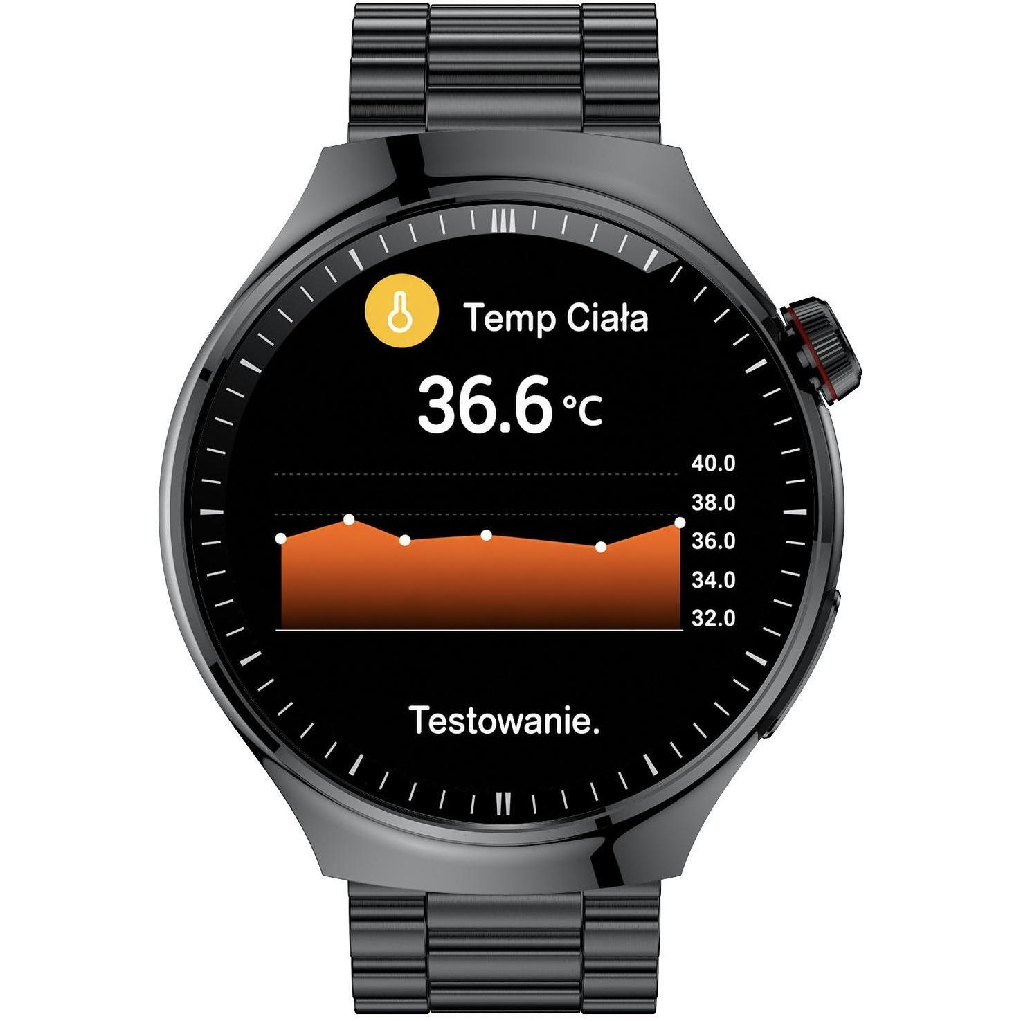 Hagen HB4114114 Smartwatch HB41 Czarny na Bransolecie zegarek męski klasyczny