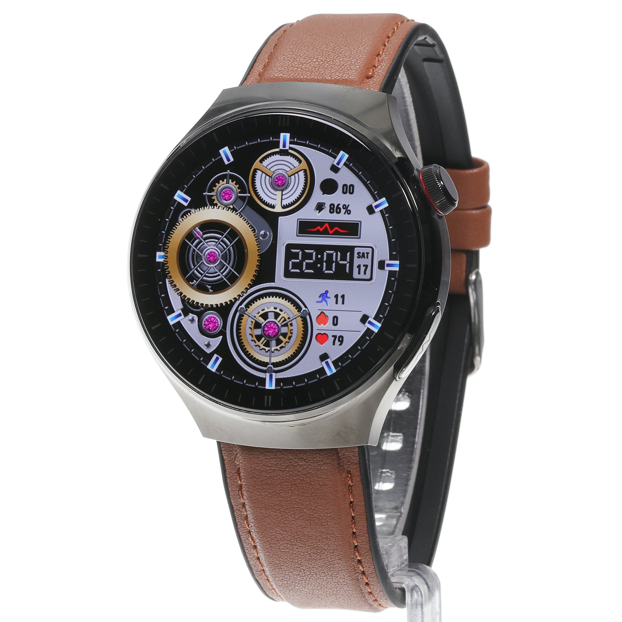 Hagen HB4114533 HB41 Czarny na Brązowym Pasku zegarek klasyczny Smartwatch
