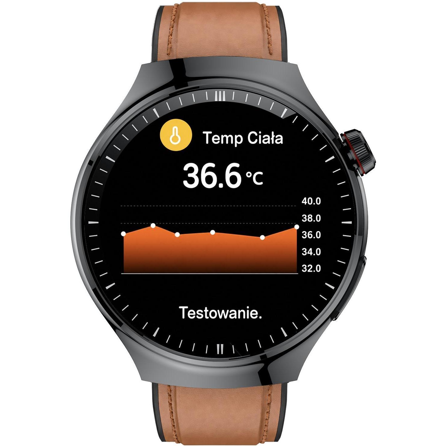 Hagen HB4114533 zegarek czarny klasyczny Smartwatch pasek