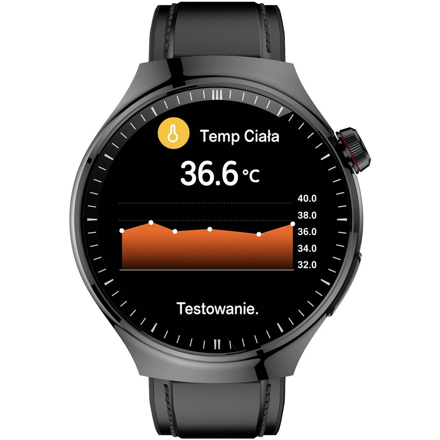 Hagen HB4114534 zegarek czarny klasyczny Smartwatch pasek
