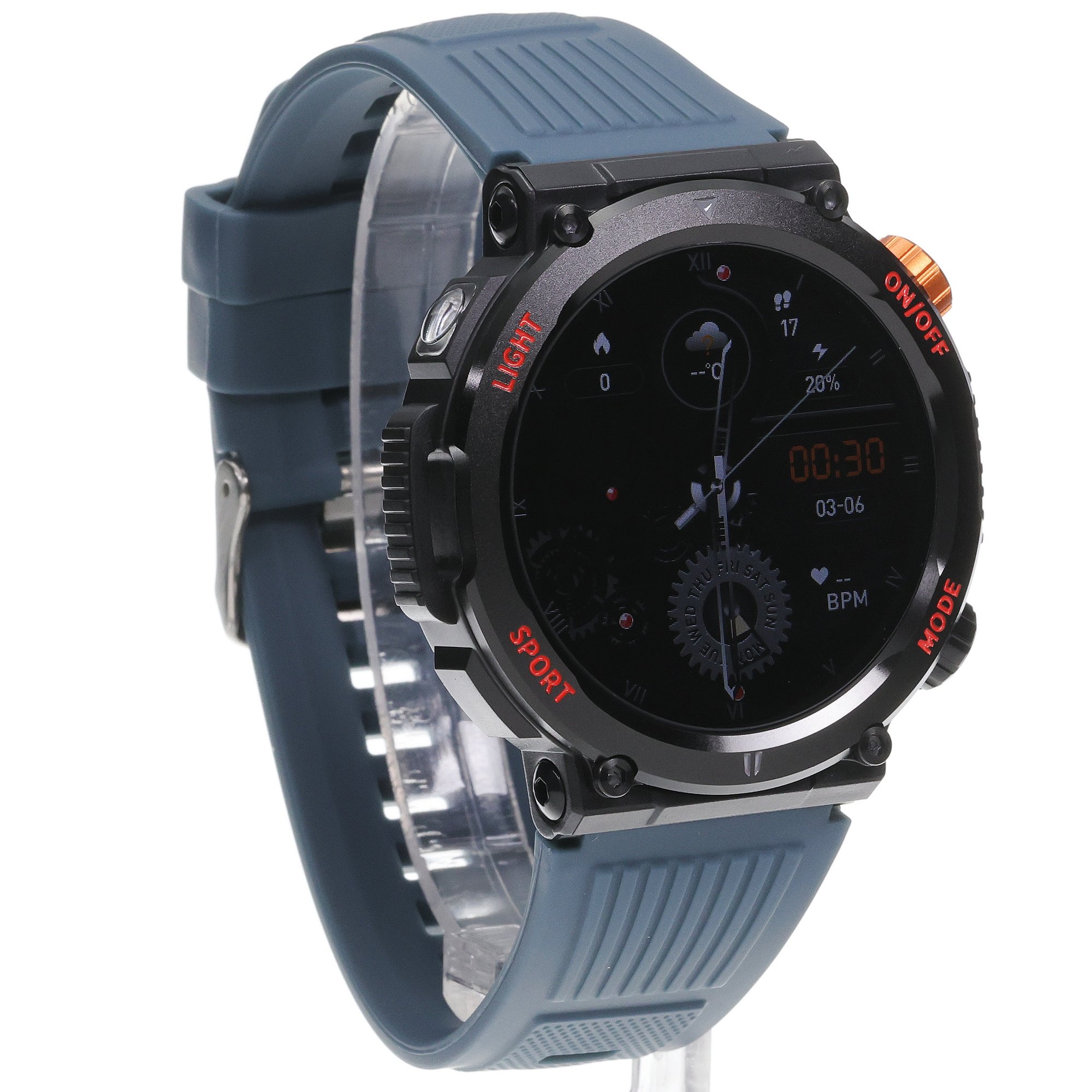 Hagen HB4624537 HB46 Niebieski zegarek sportowy Smartwatch - miniatura 3