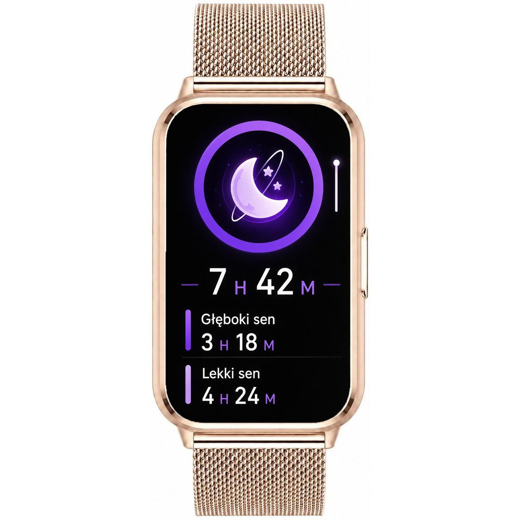 Hagen HB521151415 Smartwatch HB52 Różowe Złoto zegarek męski z tworzywa sztucznego - miniatura 9