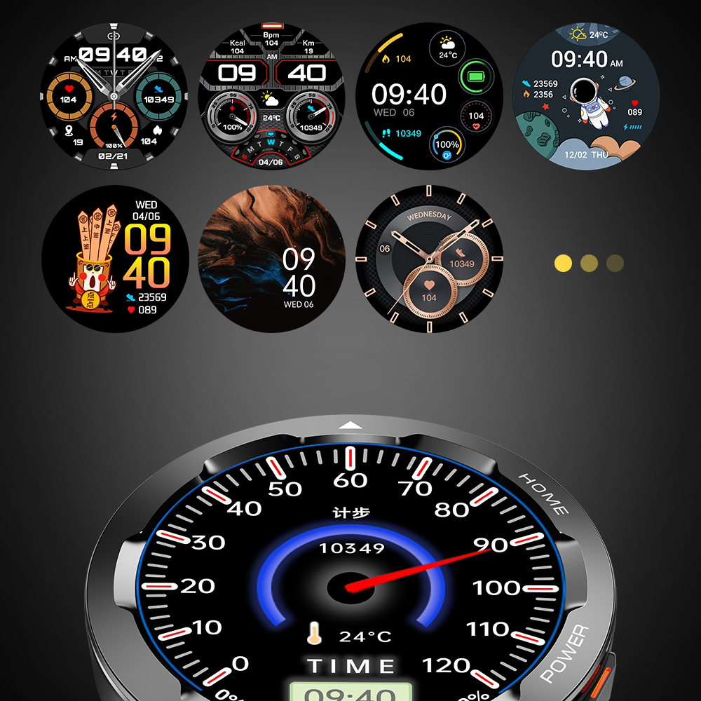 Hagen HC30245314534-SET Smartwatch HC30 czarny zielony zegarek sportowy Smartwatch - miniatura 3