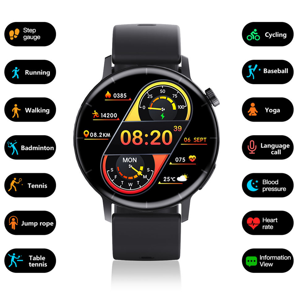 Hagen HC32110539 Smartwatch HC32 beżowy + bransoleta Smartwatch sportowy zegarek czarny - miniatura 7