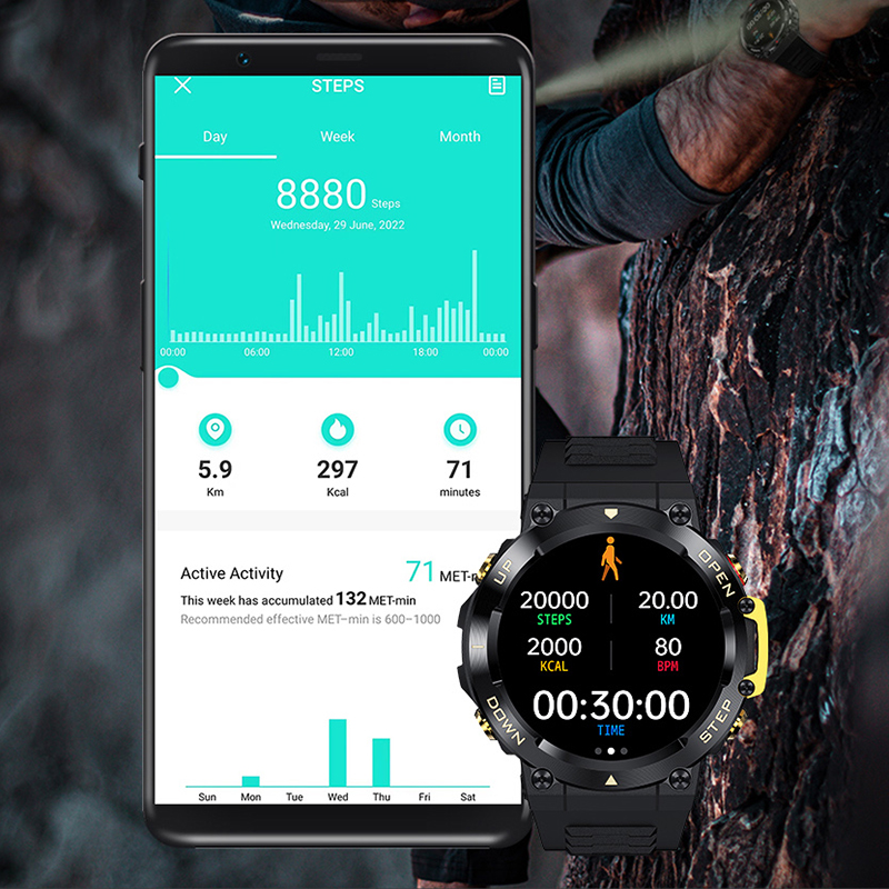 Hagen HC36K245314 Smartwatch Smartwatch HC36 khaki zegarek męski sportowy z tworzywa sztucznego - miniatura 8