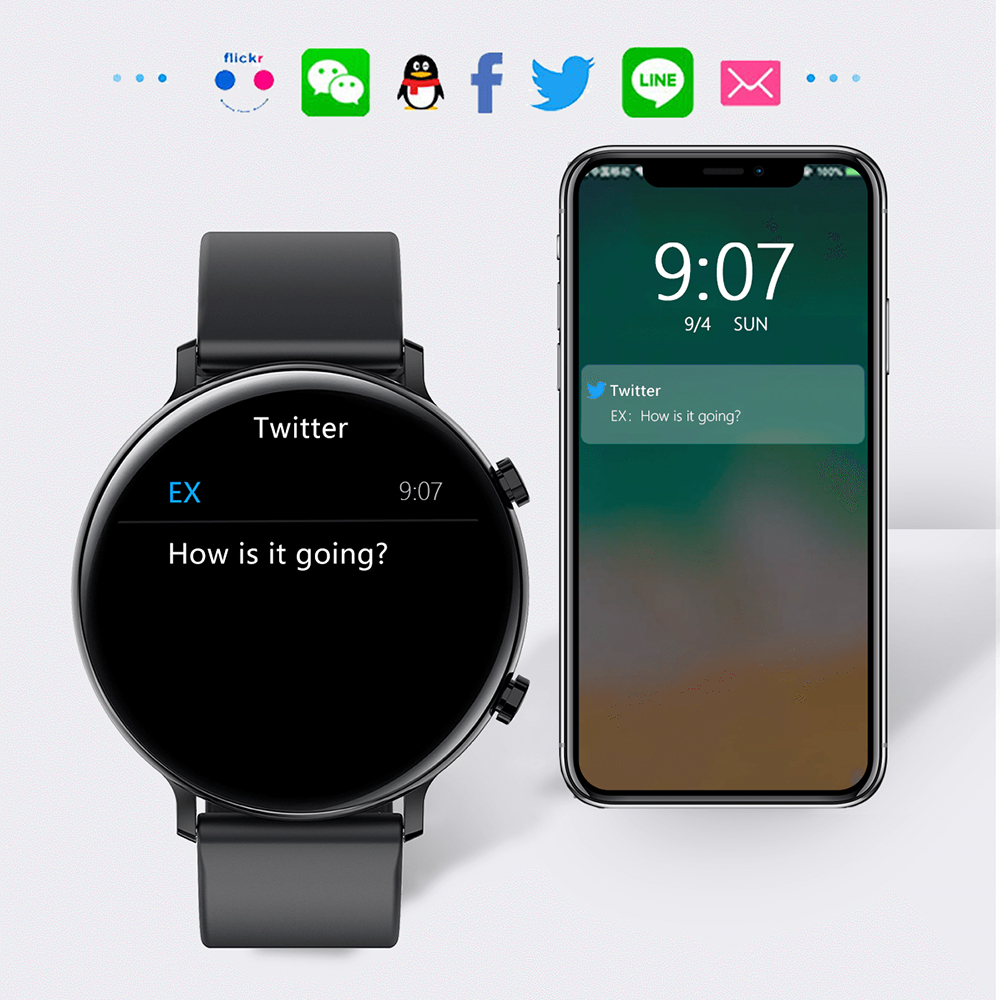 Hagen HC3714534144-SET Smartwatch HC37 czarny + bransoleta Smartwatch sportowy zegarek biały - miniatura 9