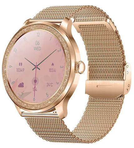 Hagen HC4414534 Hagen Smartwatch HC44 mesh różowe złoto - zdjęcie 1