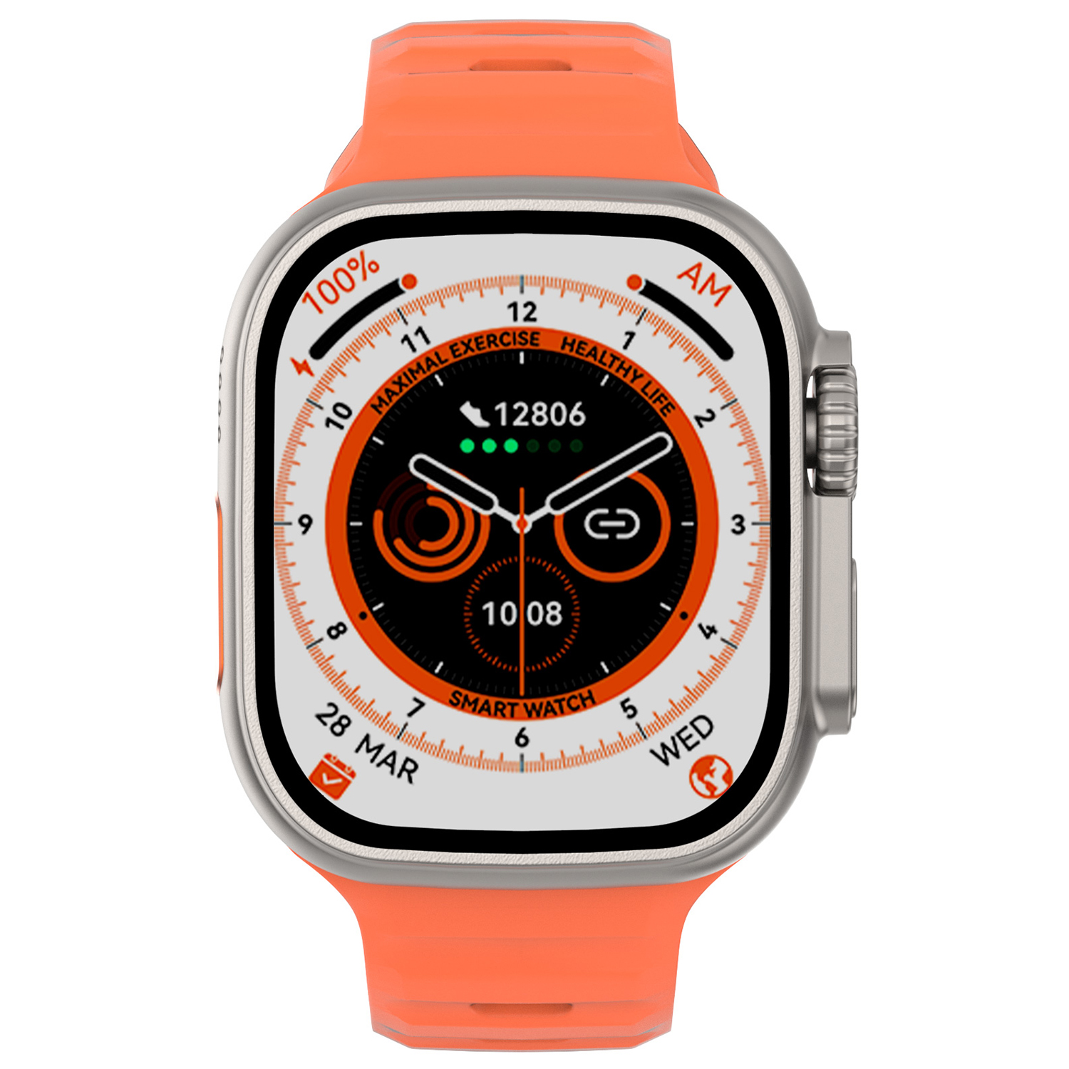 Hagen HC45111568568-SET Smartwatch HC45 srebrny pomarańczowy zegarek sportowy Smartwatch - miniatura 8