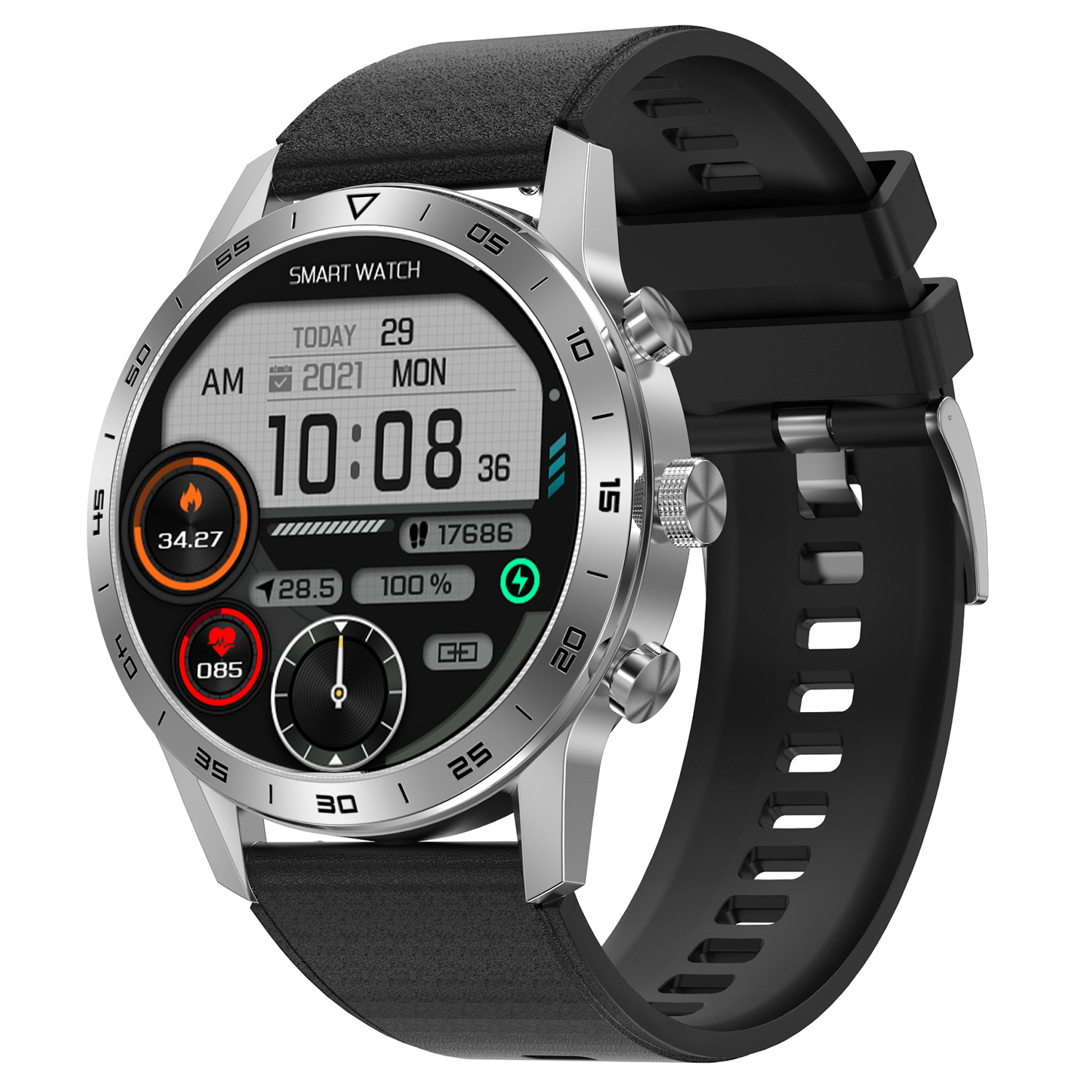 Hagen HC581111411534-SET zegarek męski Smartwatch srebrny - miniatura 2