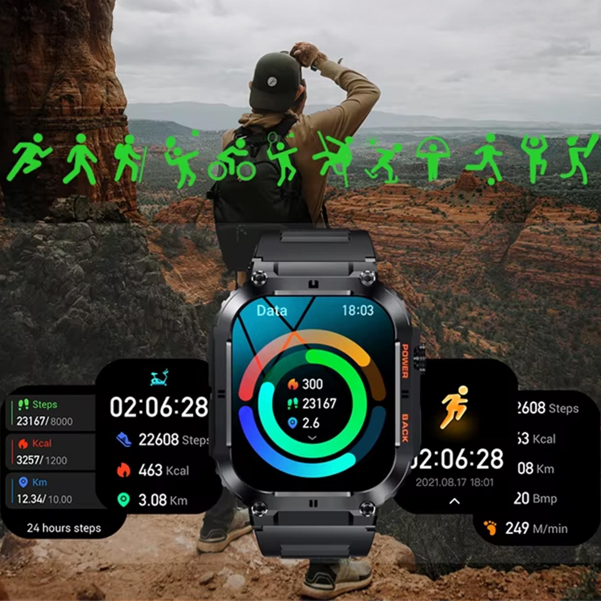 Hagen HC7114534 zegarek czerwony sportowy Smartwatch pasek - miniatura 5