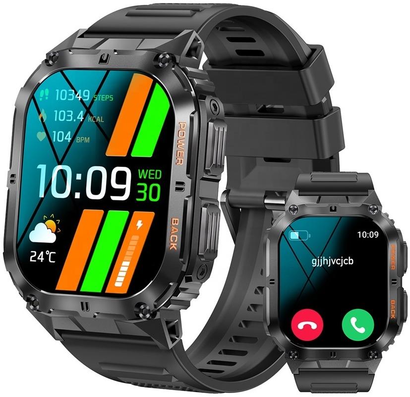 Hagen HC9724534 HC97 Czarny + Pasek Smartwatch sportowy zegarek czarny - miniatura 12