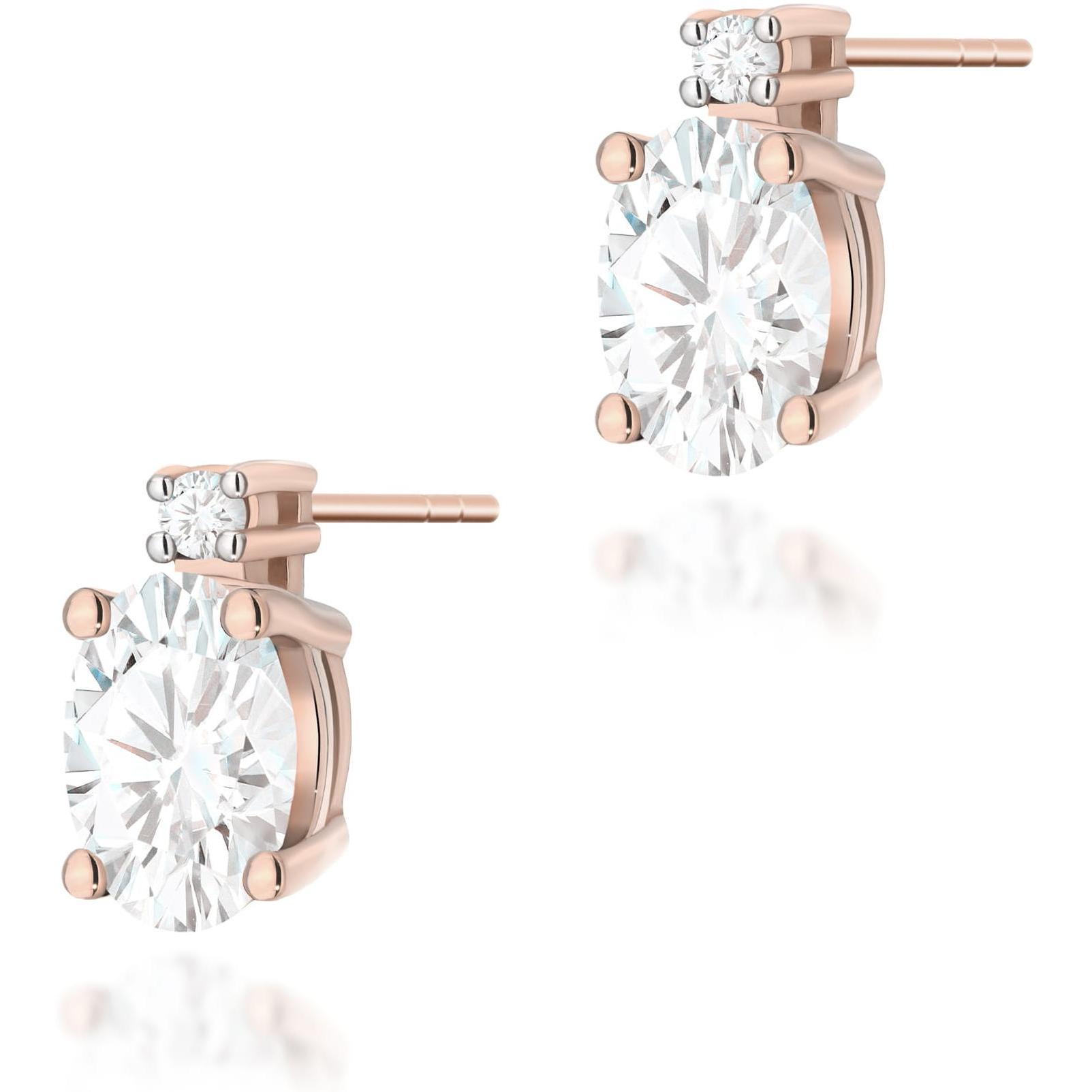 Kolczyki z diamentem laboratoryjnym, różowe złoto, próba 585 Best Diamonds B0002-KO-AUR-LDW-02-OW 