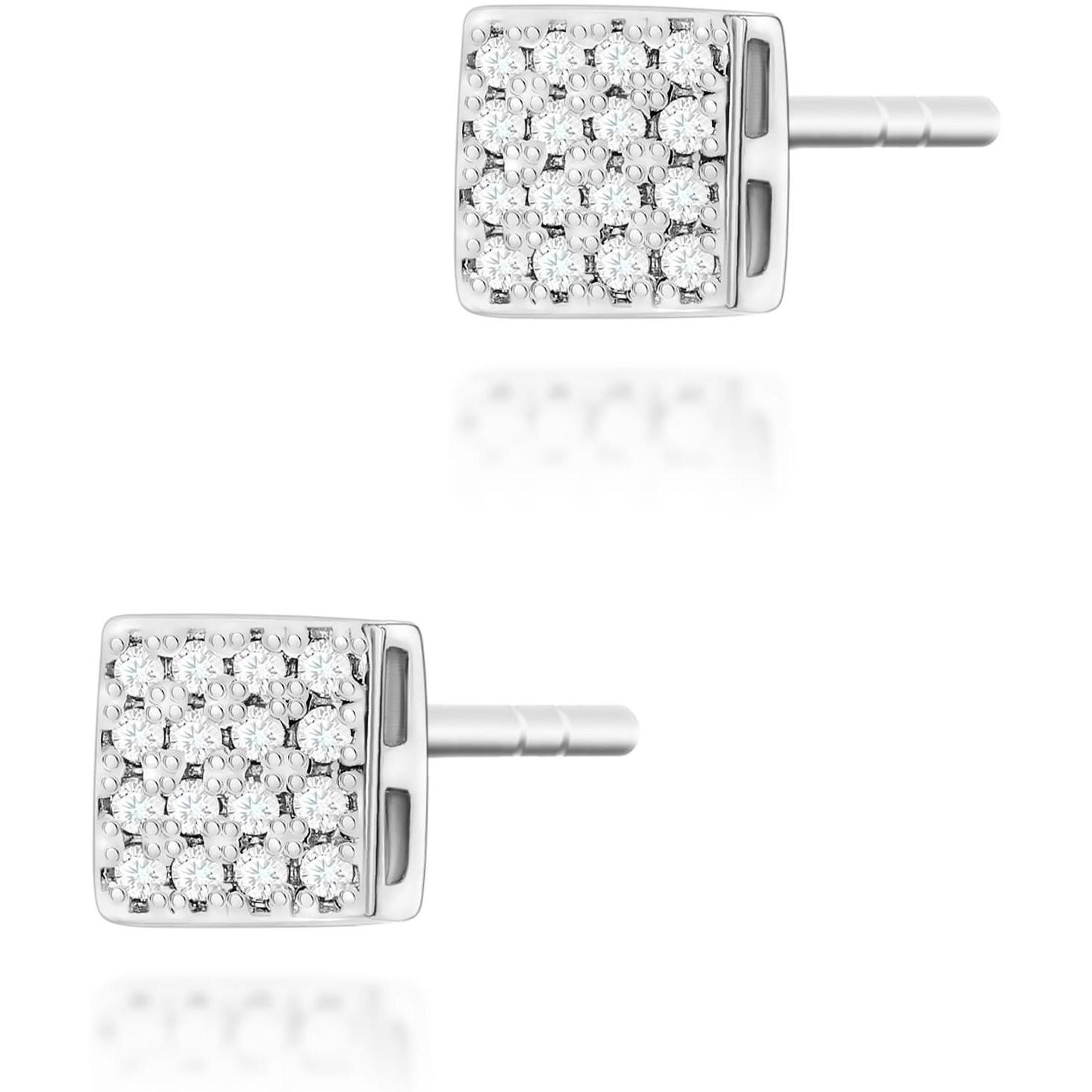 Kolczyki z białego złota próby 585 z diamentami Best Diamonds B0026-KO-AUB-DIW-02-00 