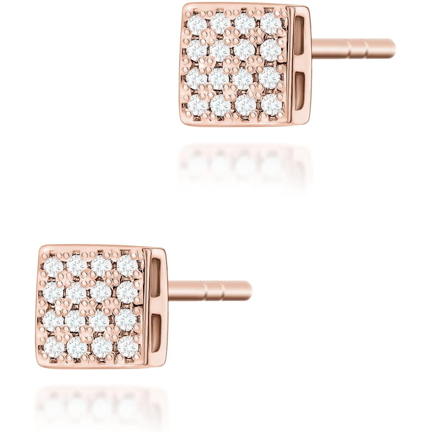 Kolczyki z różowego złota próby 585 z diamentami Best Diamonds B0026-KO-AUR-DIW-02-00 