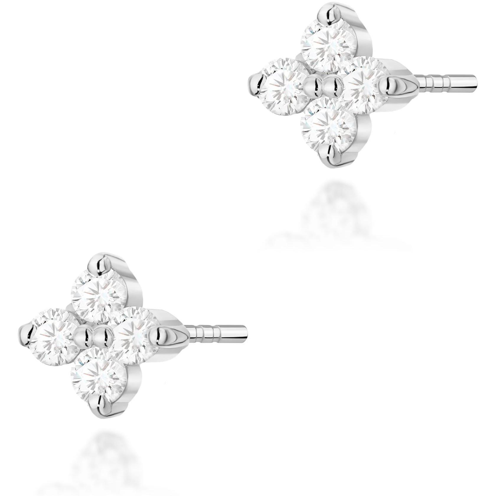 Kolczyki z białego złota z brylantami 0,09 ct klasyczne basic Best Diamonds B0048-KO-AUB-DIW-02-00 