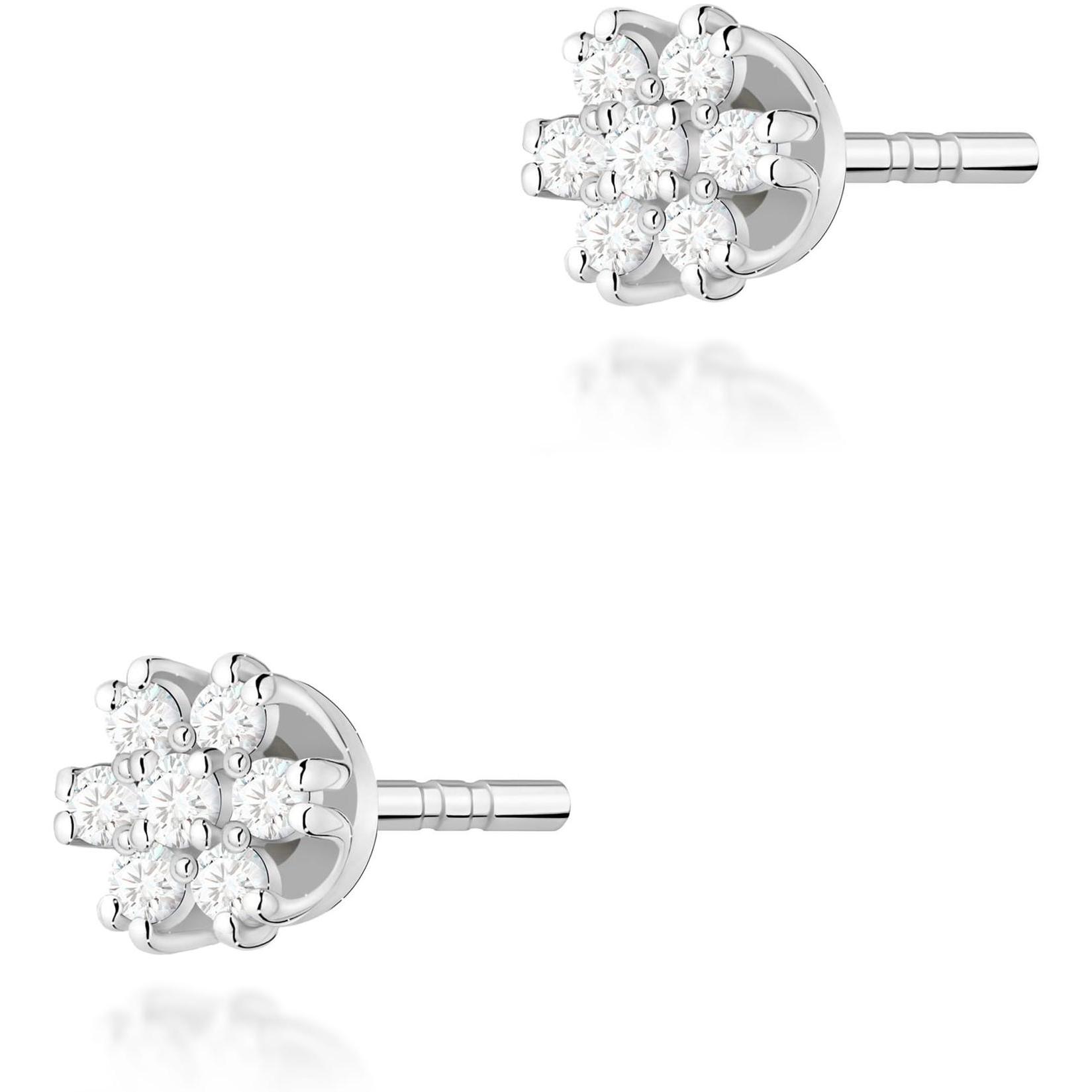 Kolczyki z białego złota z diamentami, próba 585 Best Diamonds B0052-KO-AUB-DIW-02-00 