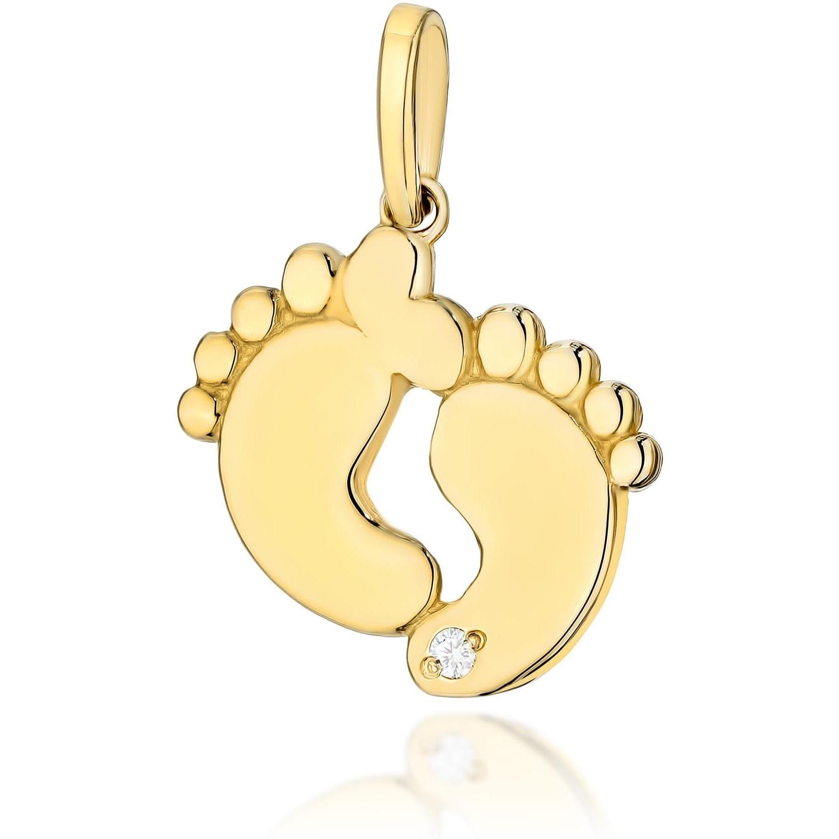 Złota zawieszka stópki z brylantem Best Diamonds B0066-ZA-AUZ-DIW-02-00 