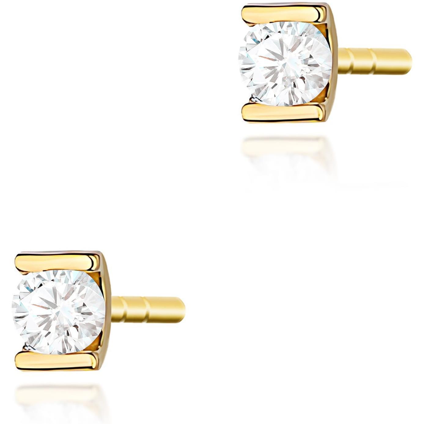Kolczyki z żółtego złota próby 585 z diamentami Best Diamonds B0110-KO-AUZ-DIW-02-OK 