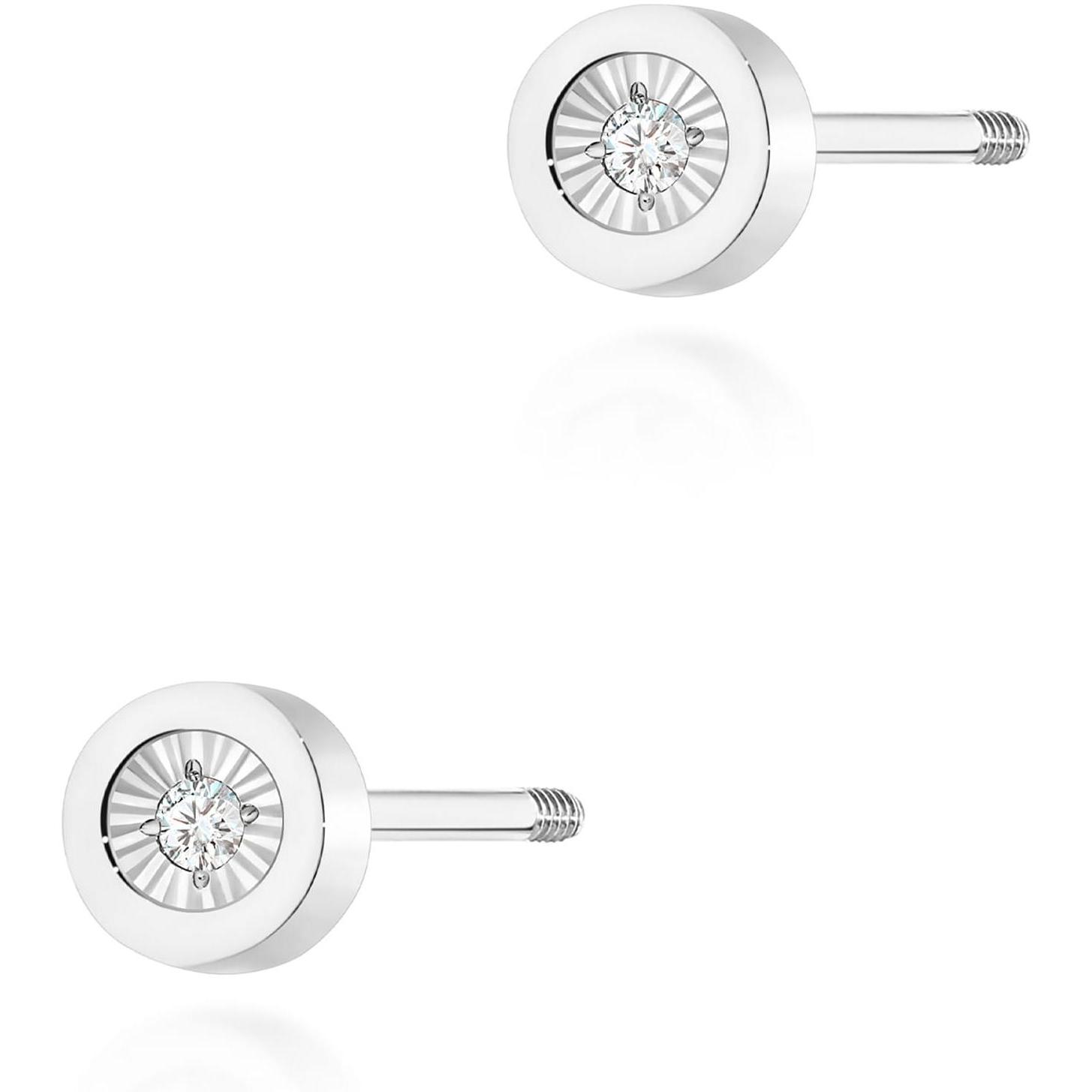 Kolczyki z białego złota próby 585 z diamentami na sztyft zakręcany Best Diamonds B0142-KO-AUB-DIW-04-00 