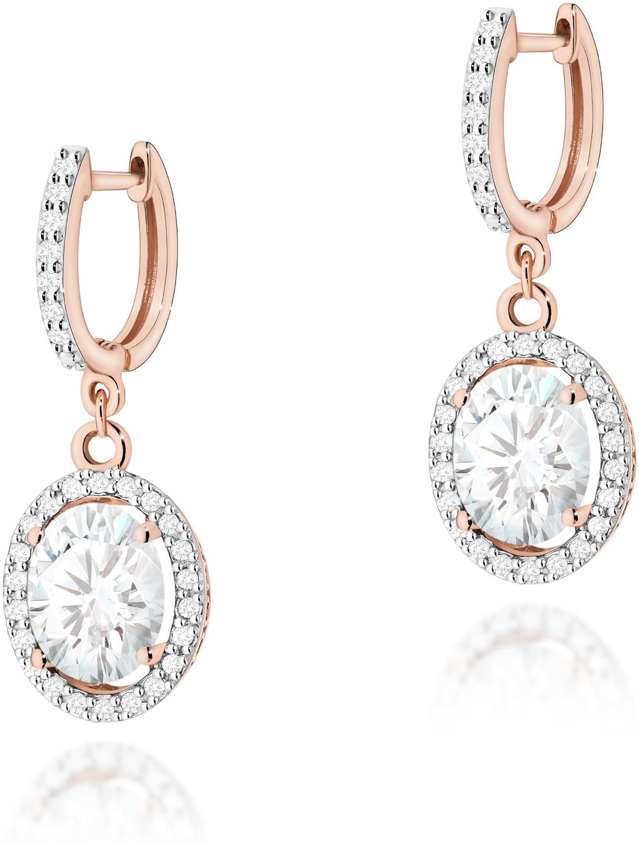 Kolczyki wiszące z różowego złota próby 585 z diamentami laboratoryjnymi Best Diamonds B0160-KO-AUR-LDW-02-OW 