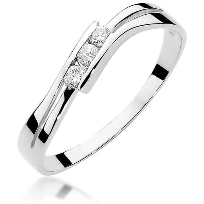 Pierścionek z białego złota z brylantem 0,12 ct Best Diamonds B0318-PI-AUB-DIW-02-00 