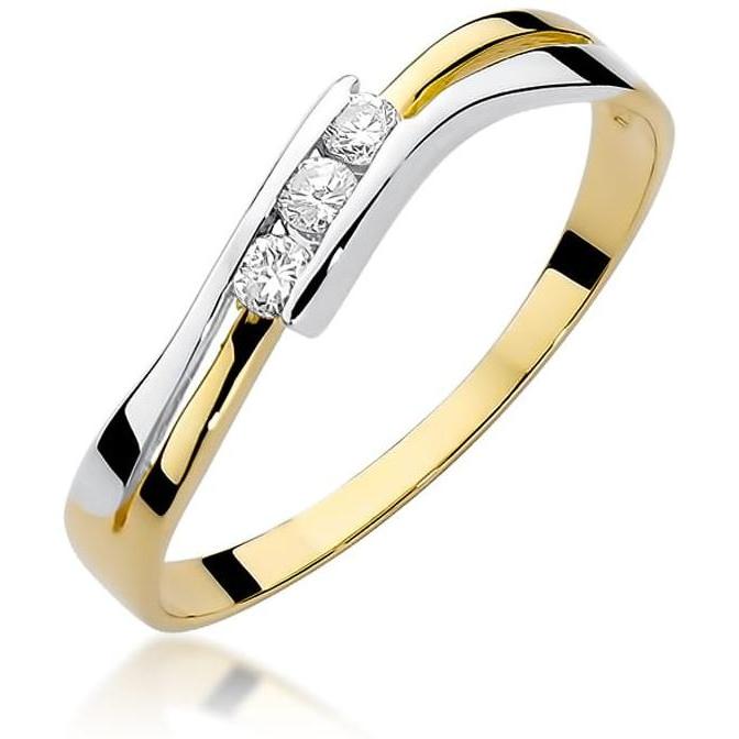 Złoty pierścionek 585 z brylantem 0,12 ct Best Diamonds B0318-PI-AUZ-DIW-02-00 