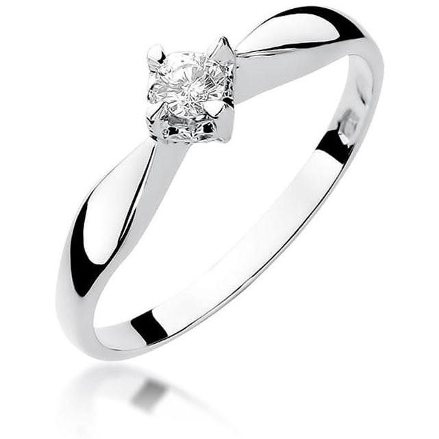 Pierścionek z białego złota z diamentem 0,12 ct, próba 375 Best Diamonds B0342-PI-00-DIW-02-OK 