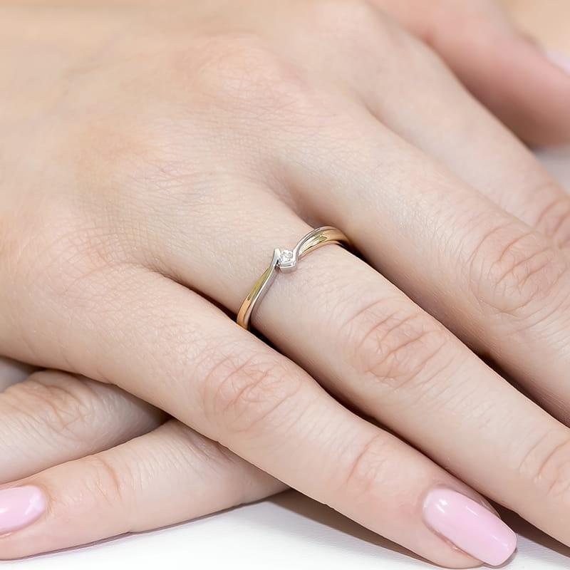 Złoty pierścionek zaręczynowy z brylantem Best Diamonds B0362-PI-AUZ-DIW-02-OK - hover