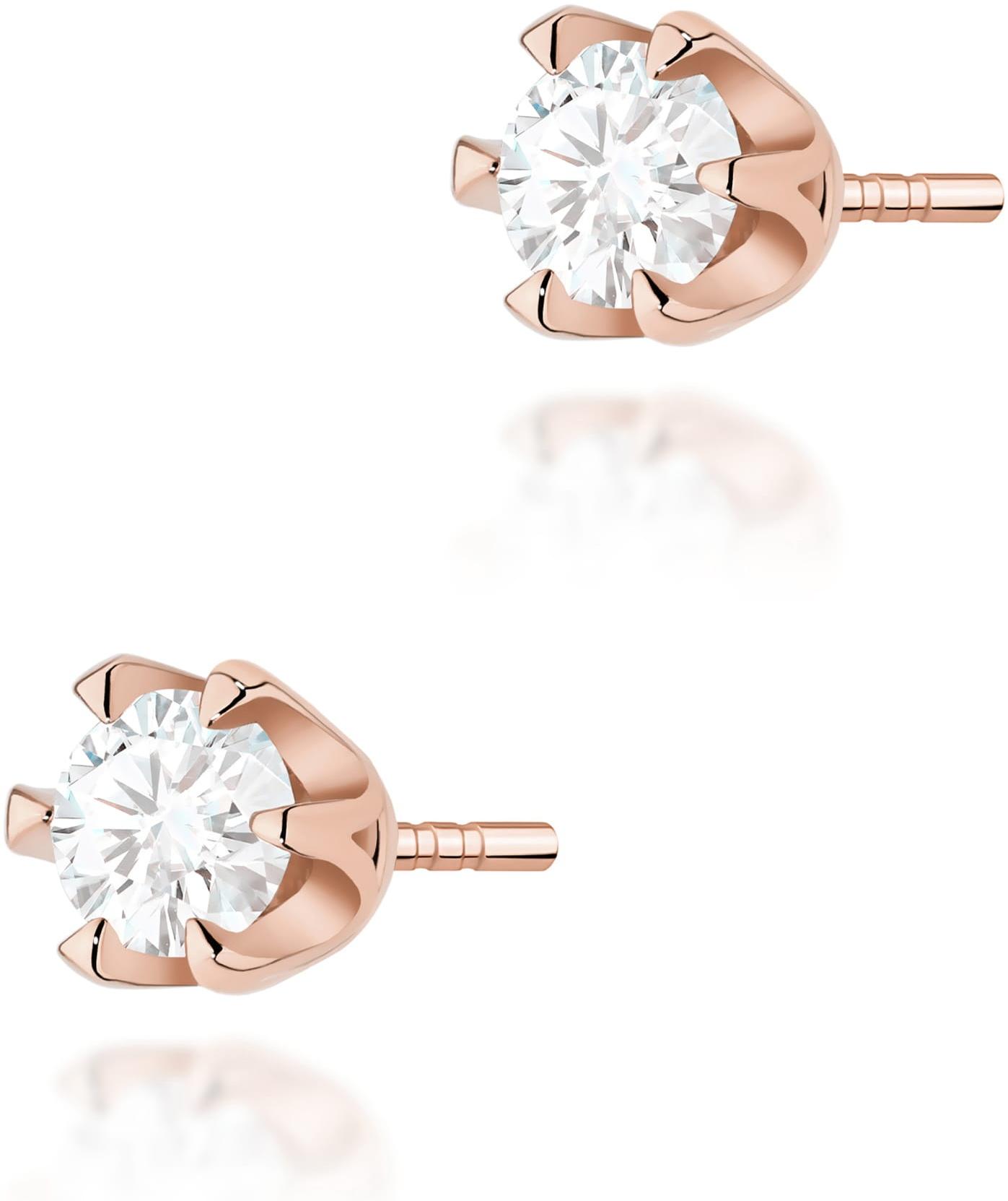 Kolczyki z różowego złota próby 585 z diamentami laboratoryjnymi Best Diamonds B0440-KO-AUR-LDW-14-OK 