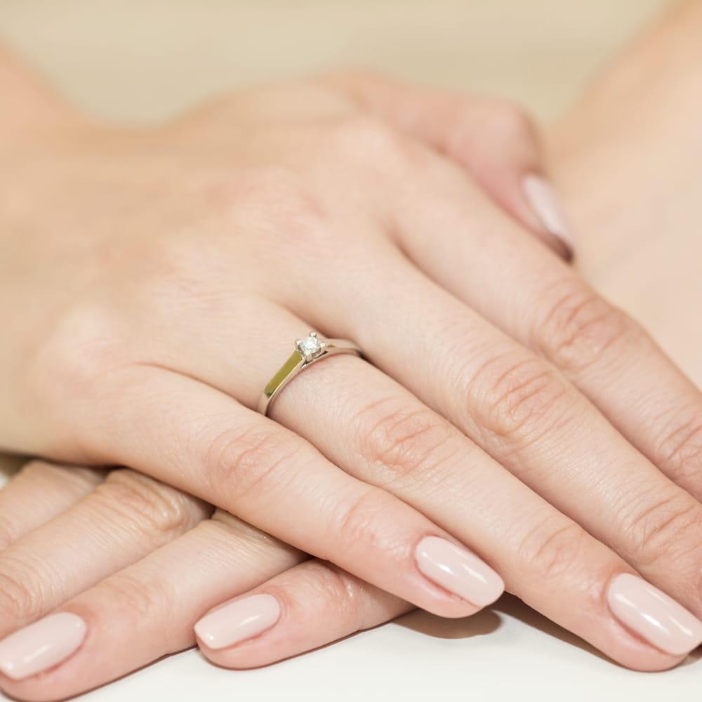 Złoty pierścionek zaręczynowy z brylantem 0,10 ct Best Diamonds B0442-PI-AUZ-DIW-04-OK - hover