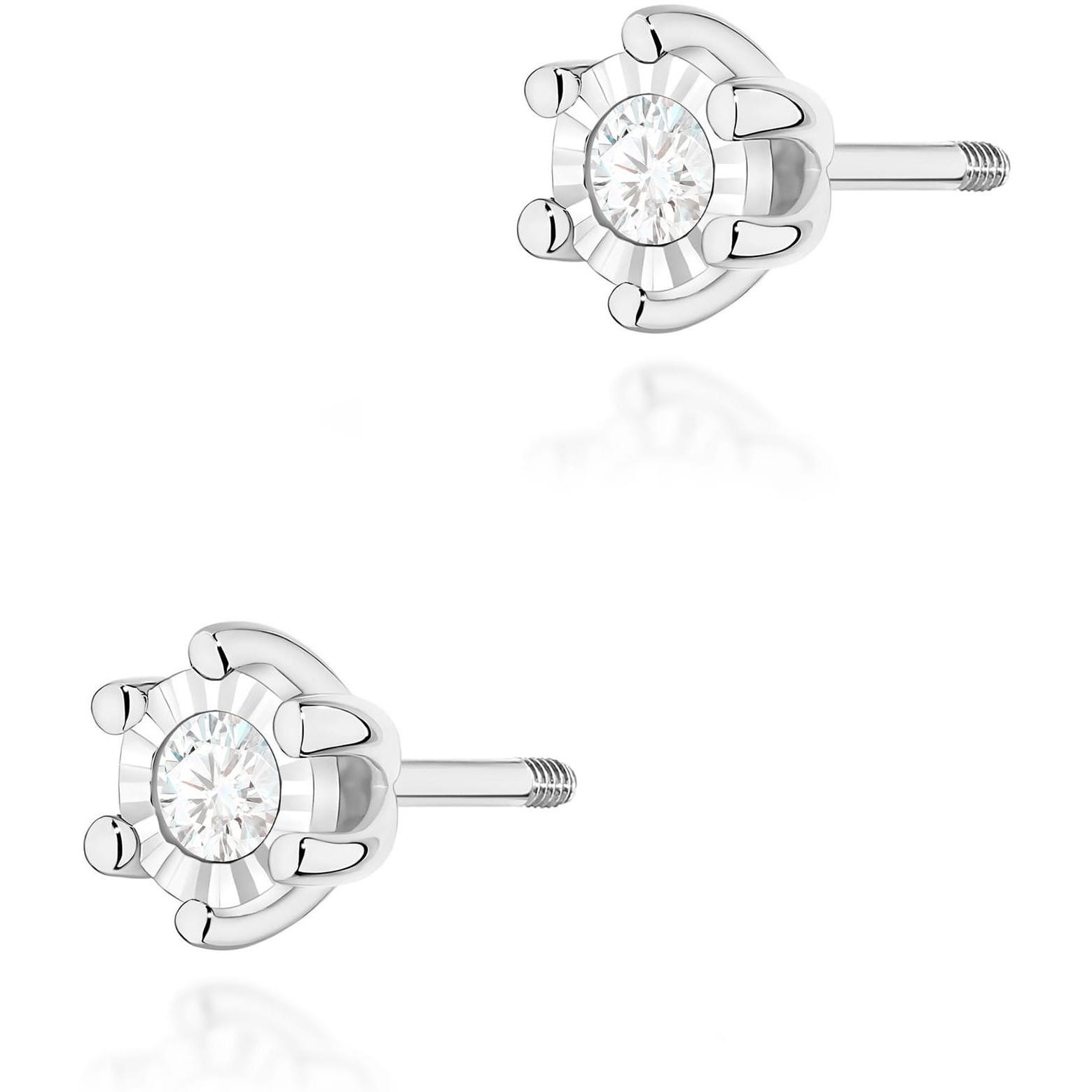 Kolczyki z diamentami, białe złoto, próba 585, sztyft zakręcany Best Diamonds B0444-KO-AUB-DIW-20-OK 