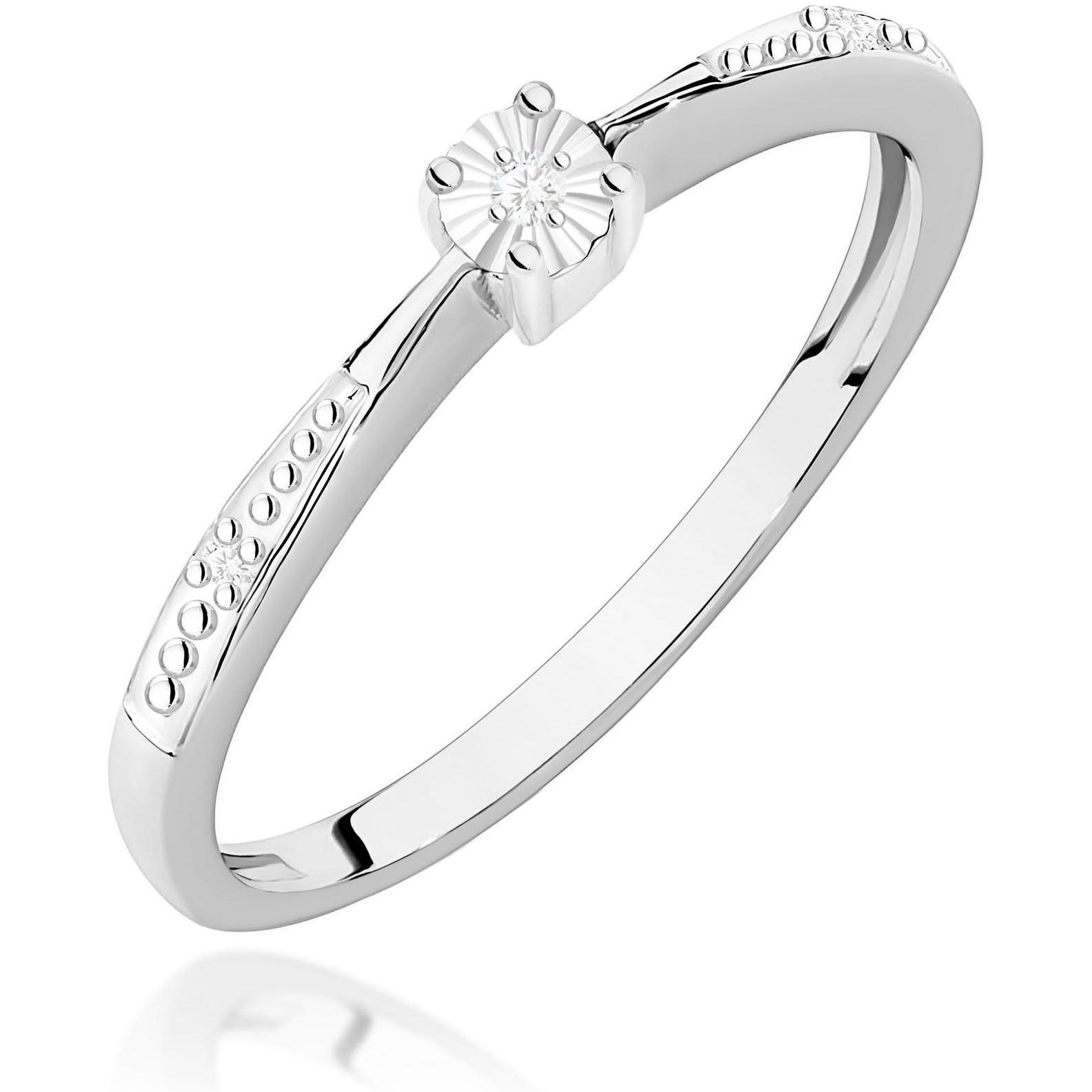 Pierścionek z białego złota próby 375 z diamentem Best Diamonds B0930-PI-00-DIW-02-OK 