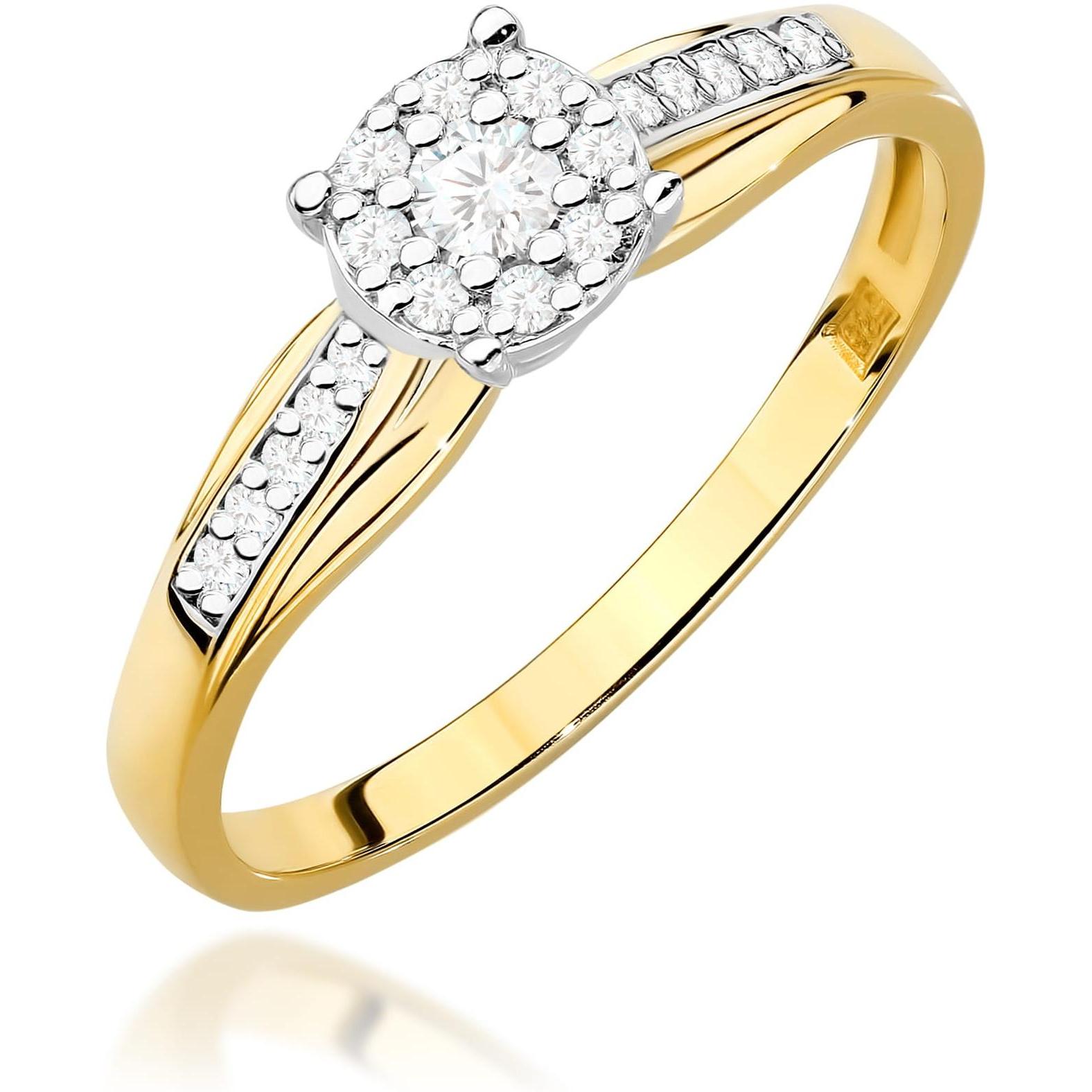 Pierścionek halo z żółtego złota próby 375 z diamentami Best Diamonds B1128-PI-00-DIW-02-OK 
