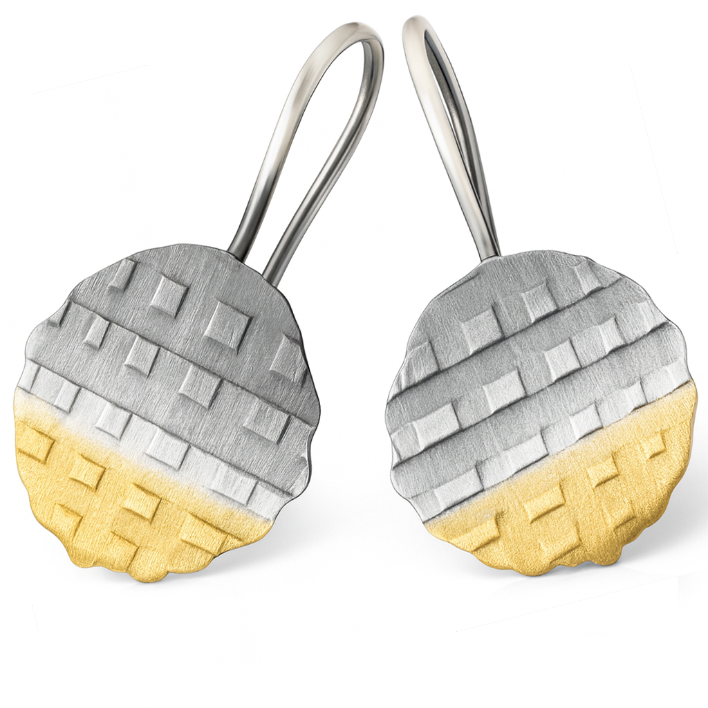 Harf KMB0033 Designerskie minimalistyczne kolczyki srebrne