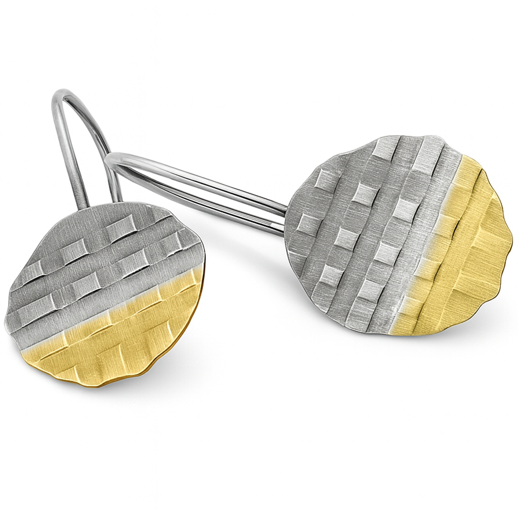 Harf KMB0033 Designerskie minimalistyczne kolczyki srebrne biżuteria