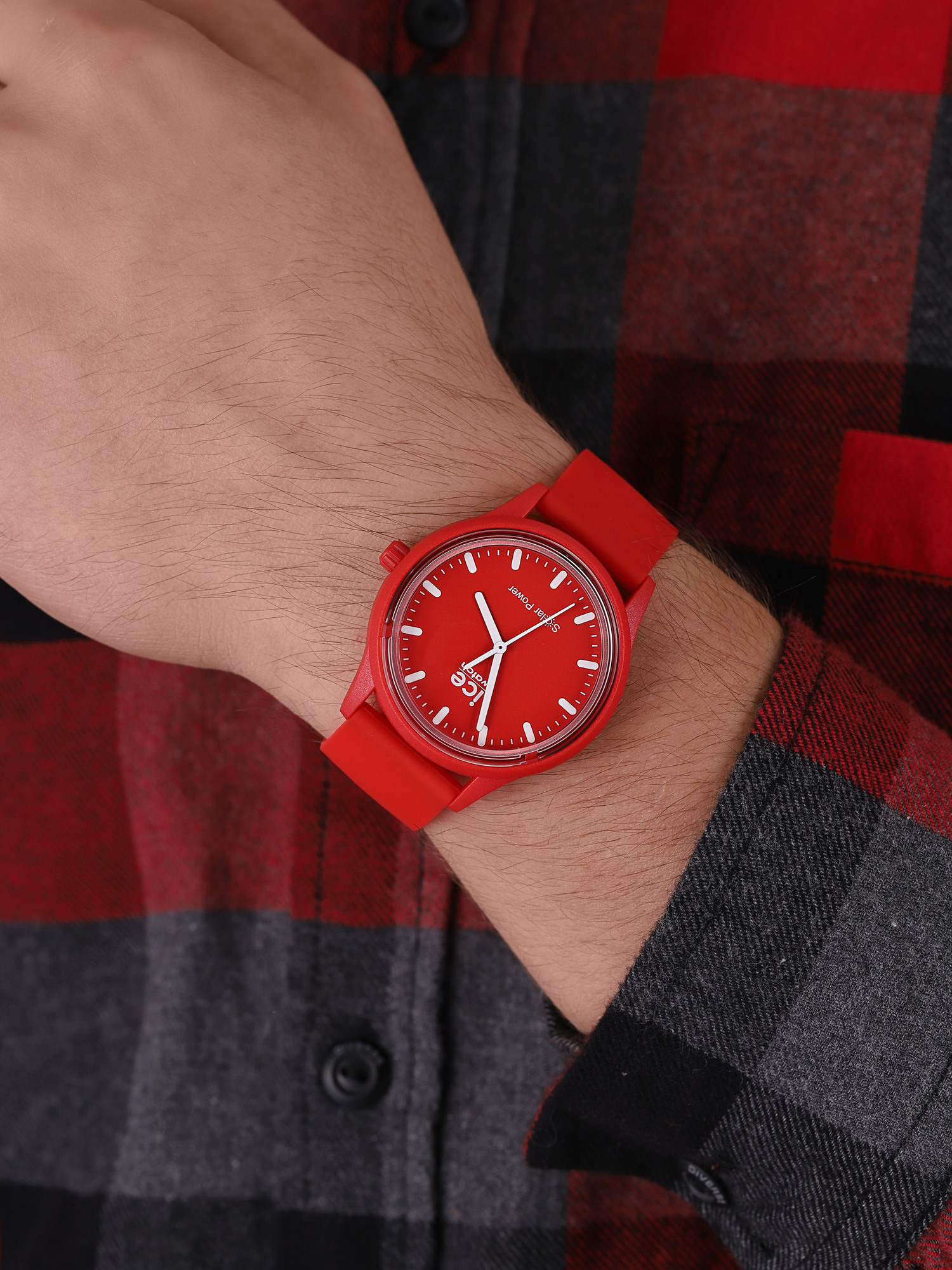 ICE Watch ICE.017765 ICE solar power - Red sea Rozm. M ICE-Solar Power klasyczny zegarek czerwony - miniatura 3