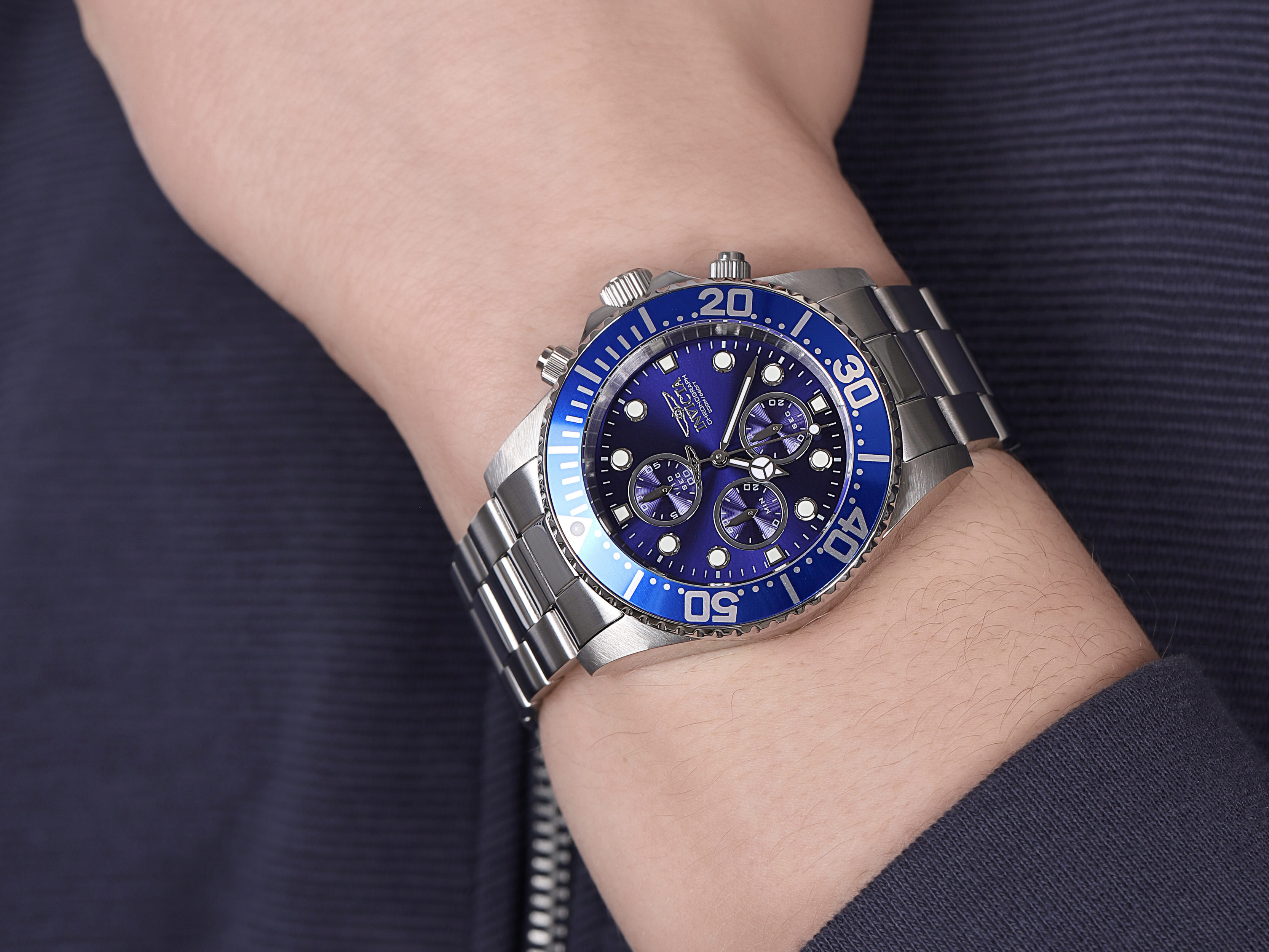 Invicta 1769 zegarek srebrny sportowy Pro Diver bransoleta - miniatura 4
