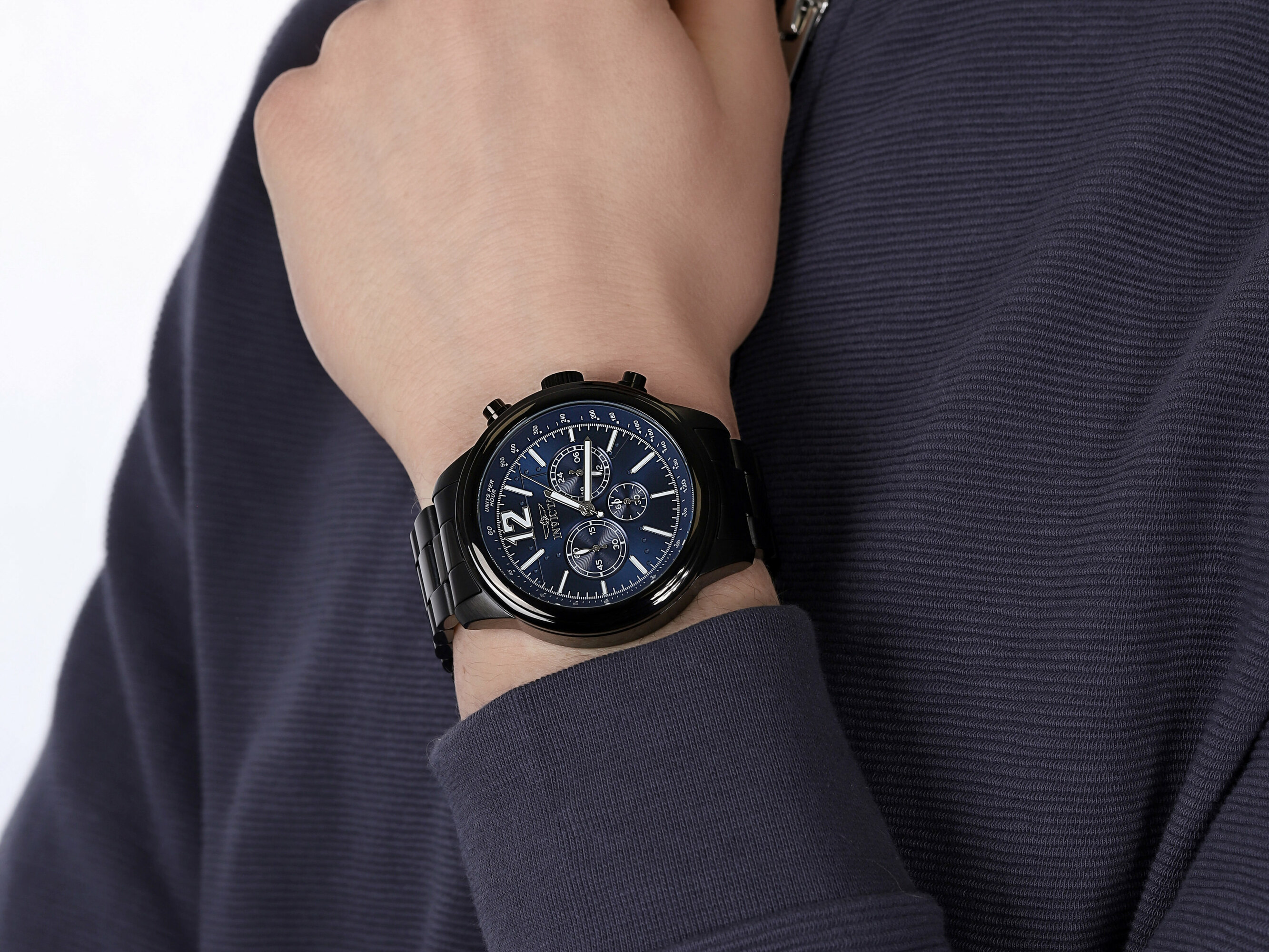 Invicta 28902 zegarek czarny klasyczny Aviator bransoleta - miniatura 4