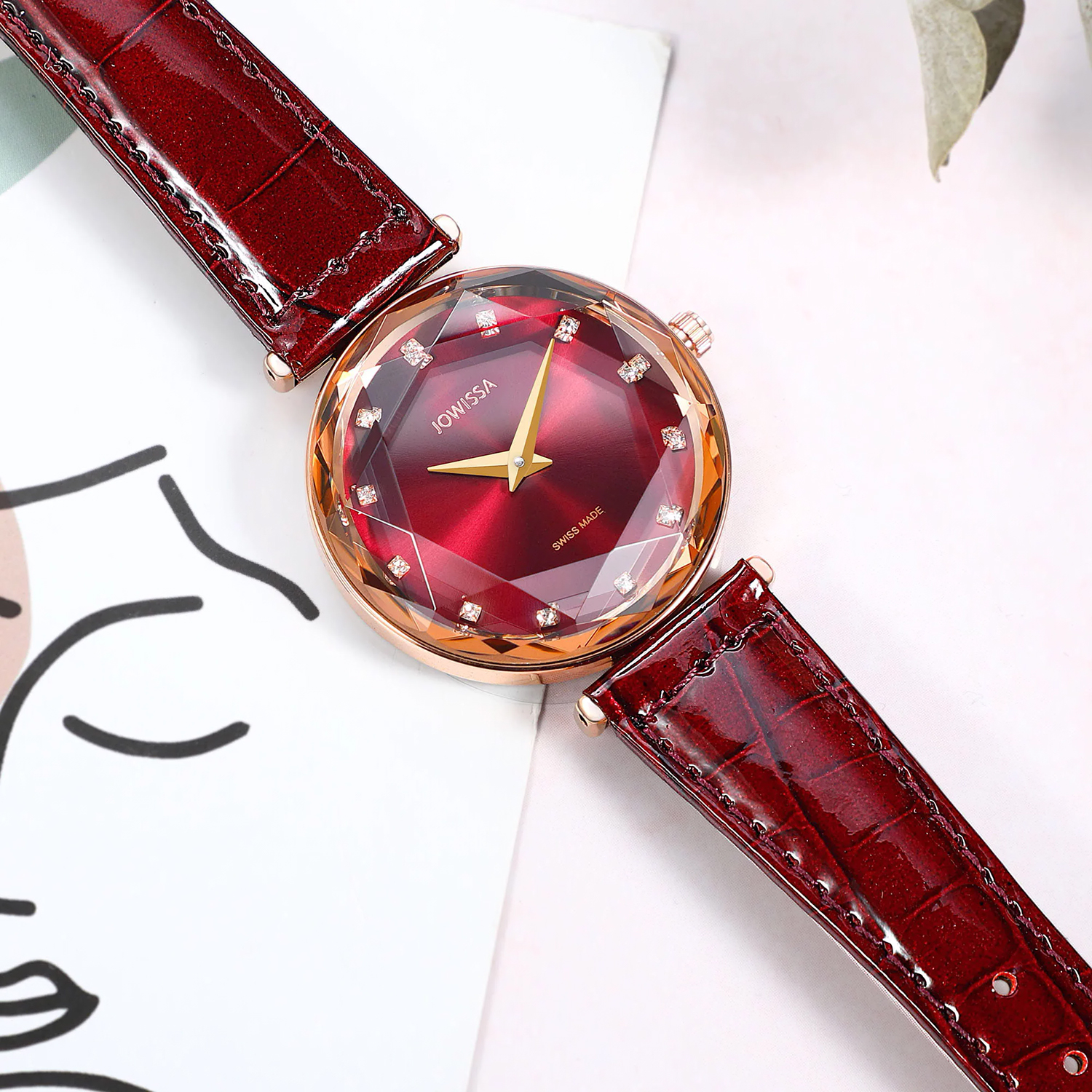 J5756M zegarek różowe złoto elegancki Facet pasek - miniatura 5