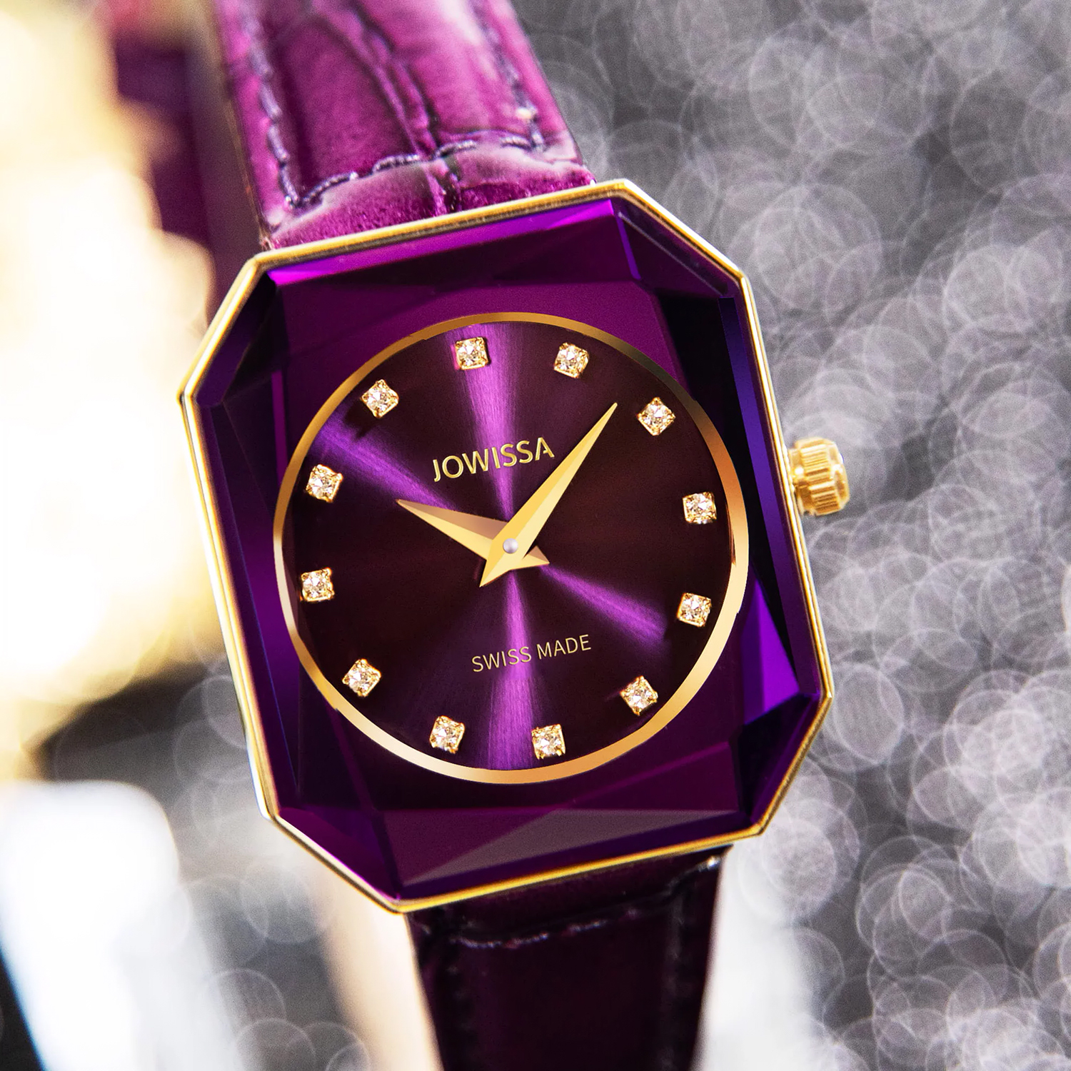 J8075M zegarek złoty elegancki Facet pasek - miniatura 5