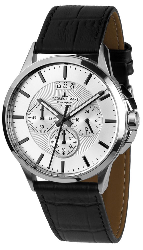 Jacques Lemans 1-1542N zegarek srebrny klasyczny Classic pasek - miniatura 2