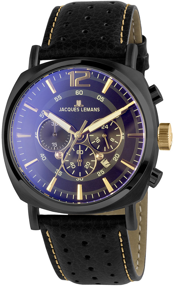 Jacques Lemans 1-1645.1O Sport klasyczny zegarek czarny - miniatura 5